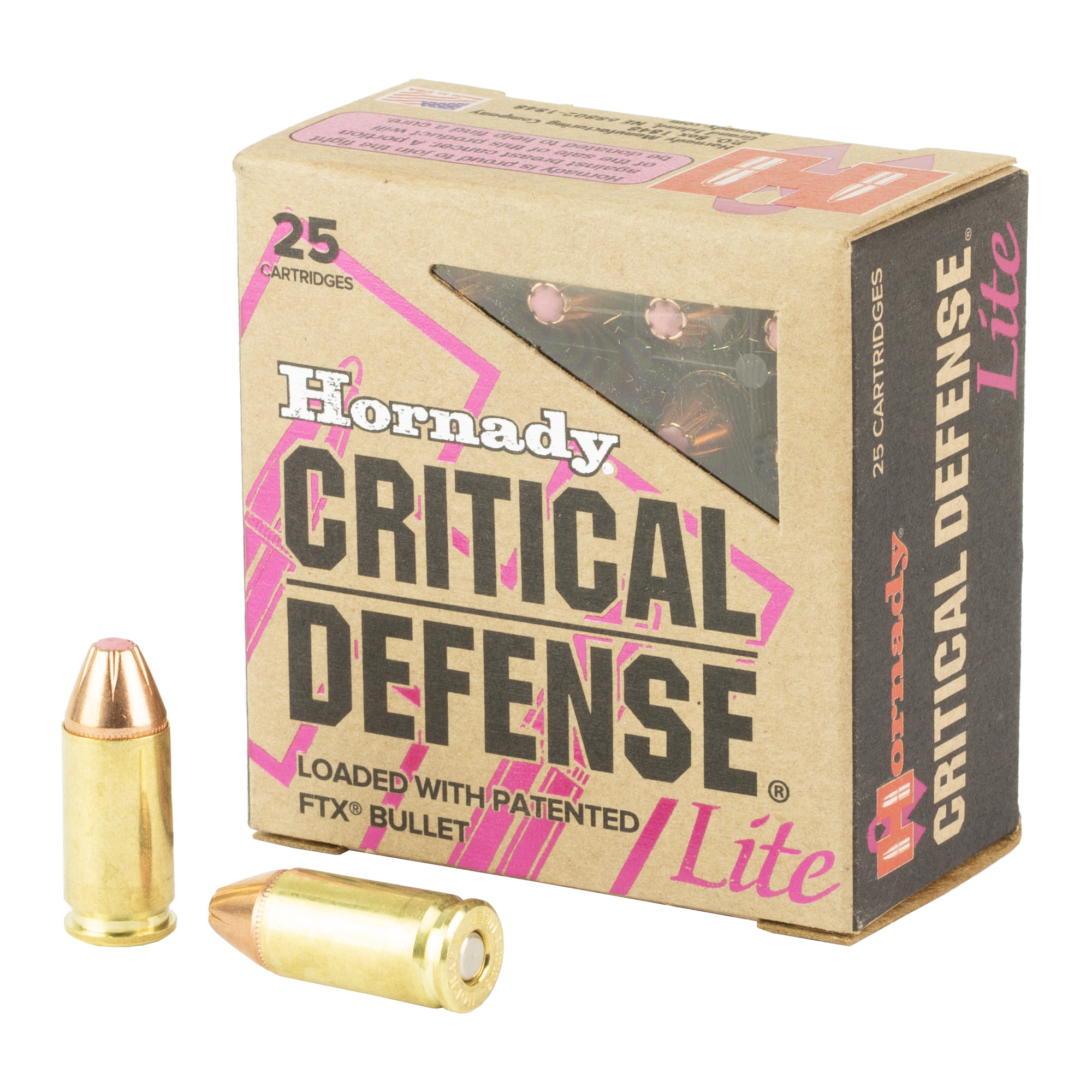 Hornady Critical Defense Lite 9mm 100gr FlexTip – 25rd