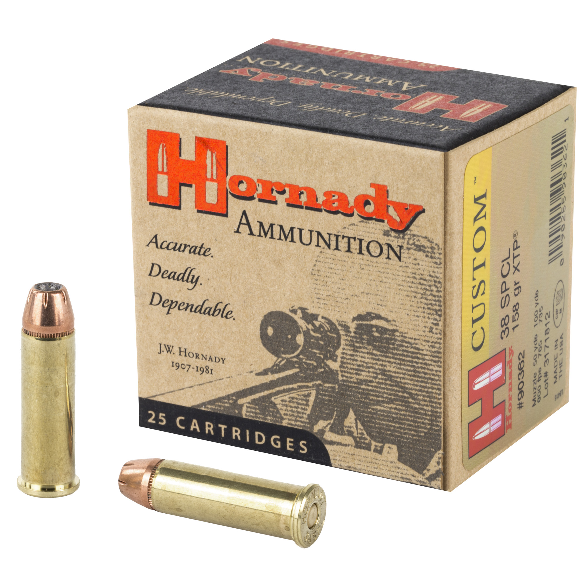 Hornady Custom 38 Special 158gr XTP – 25rd