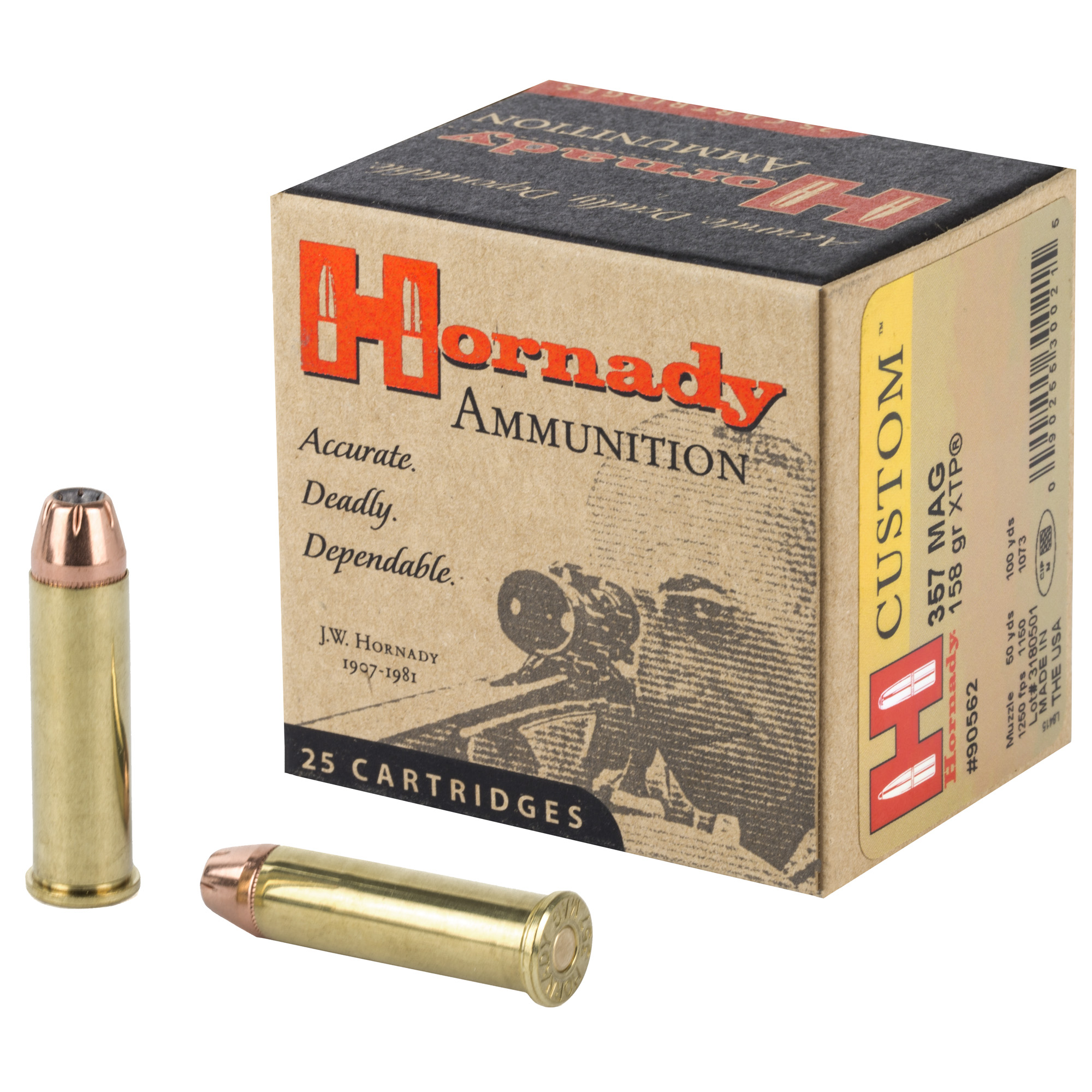 Hornady Custom 357 Magnum 158gr XTP – 25rd