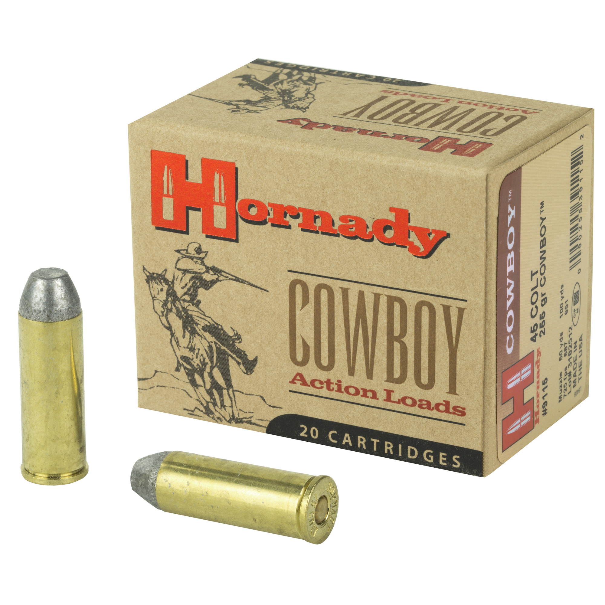 Hornady Custom 45 Long Colt 255gr Lead – 20rd