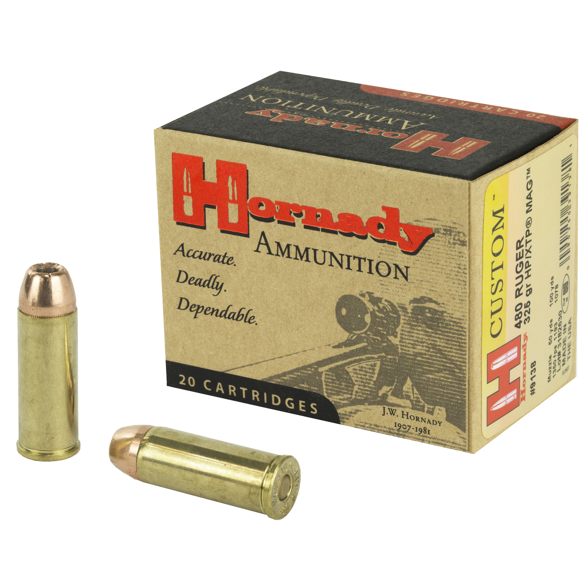 Hornady Custom 480 Ruger 325gr XTP – 20rd