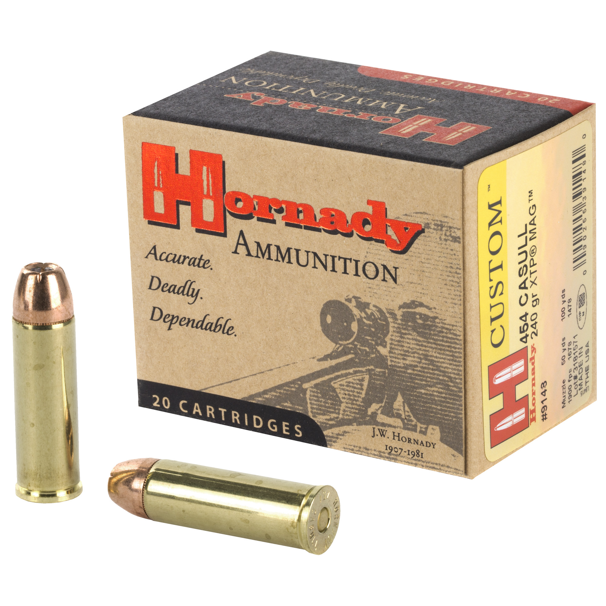 Hornady Custom 454 Casull 240gr XTP – 20rd