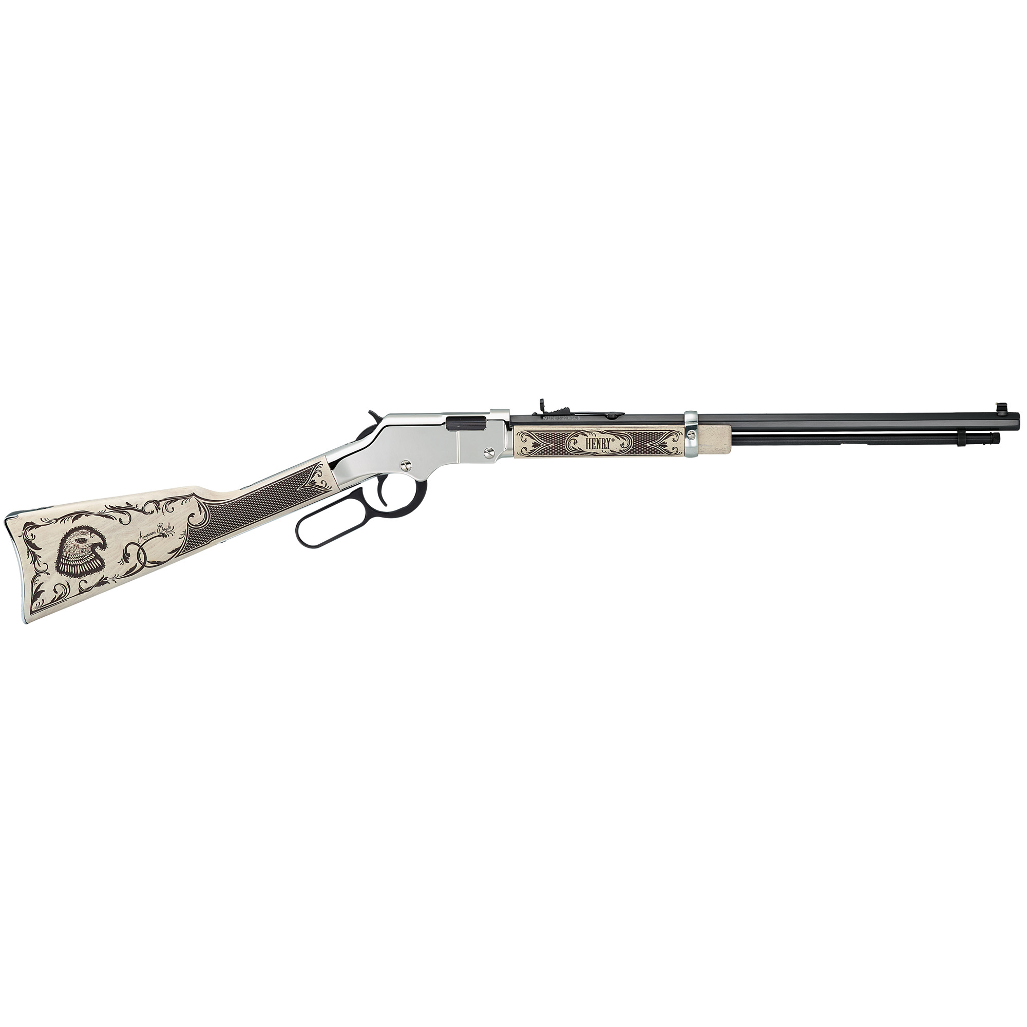 Henry American Eagle American Rodeo 20″ 22 LR 16rd Adjustable Sights – Silver