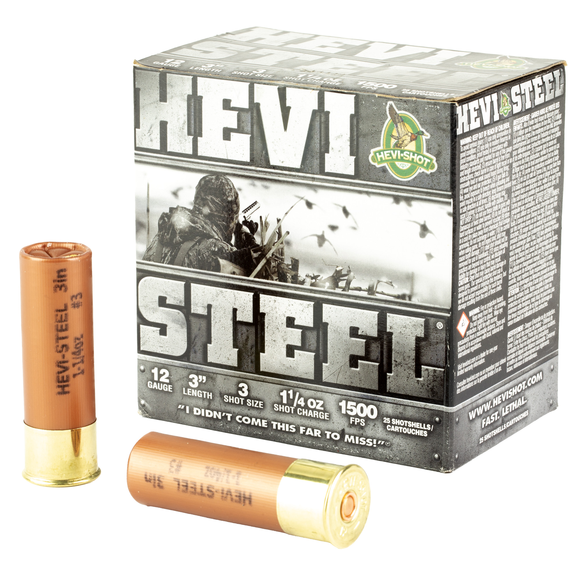 HEVI-Shot HEVI-Steel 12 Gauge 3″ #3 – 25rd