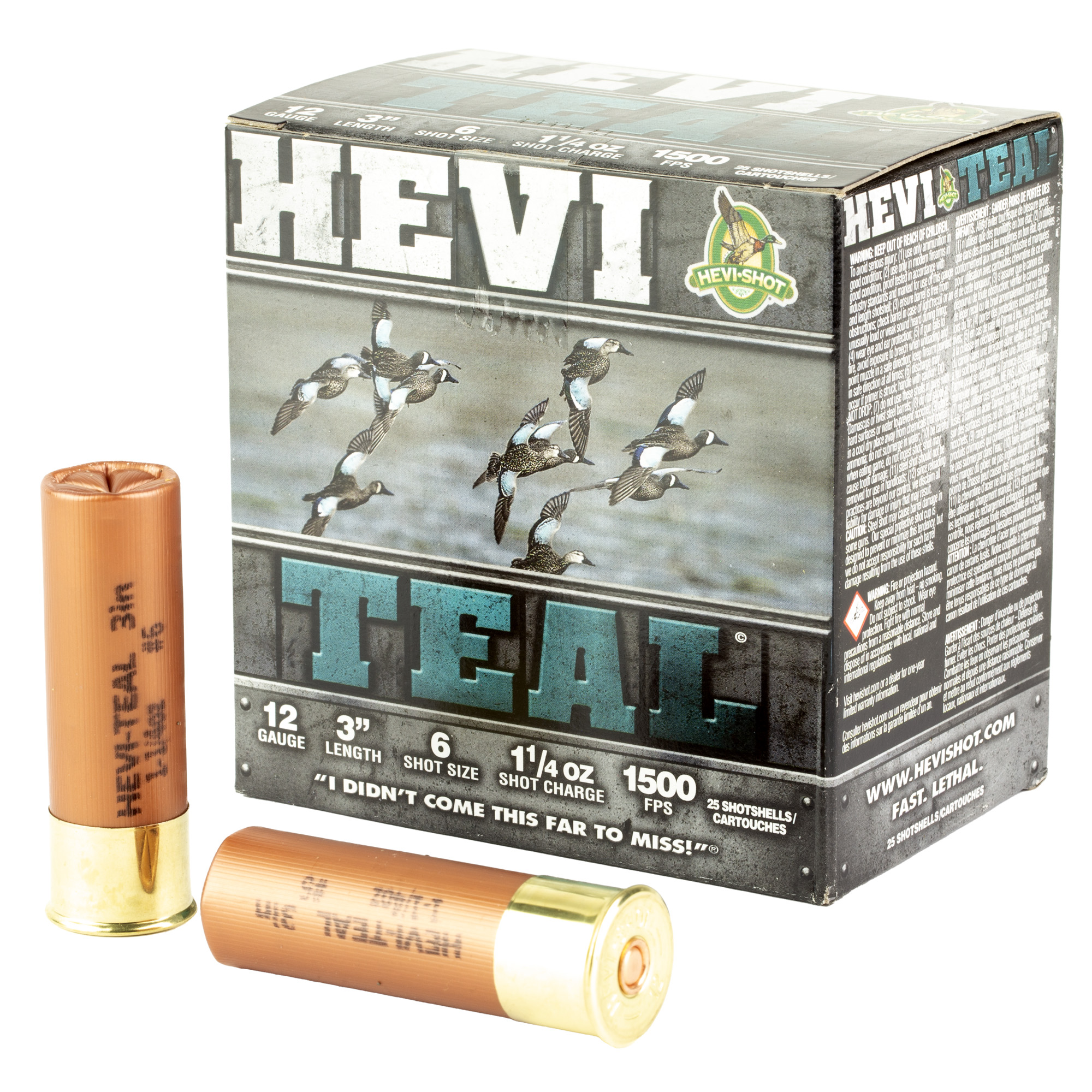 HEVI-Shot HEVI-TEAL 12 Gauge 3″ #6 – 25rd