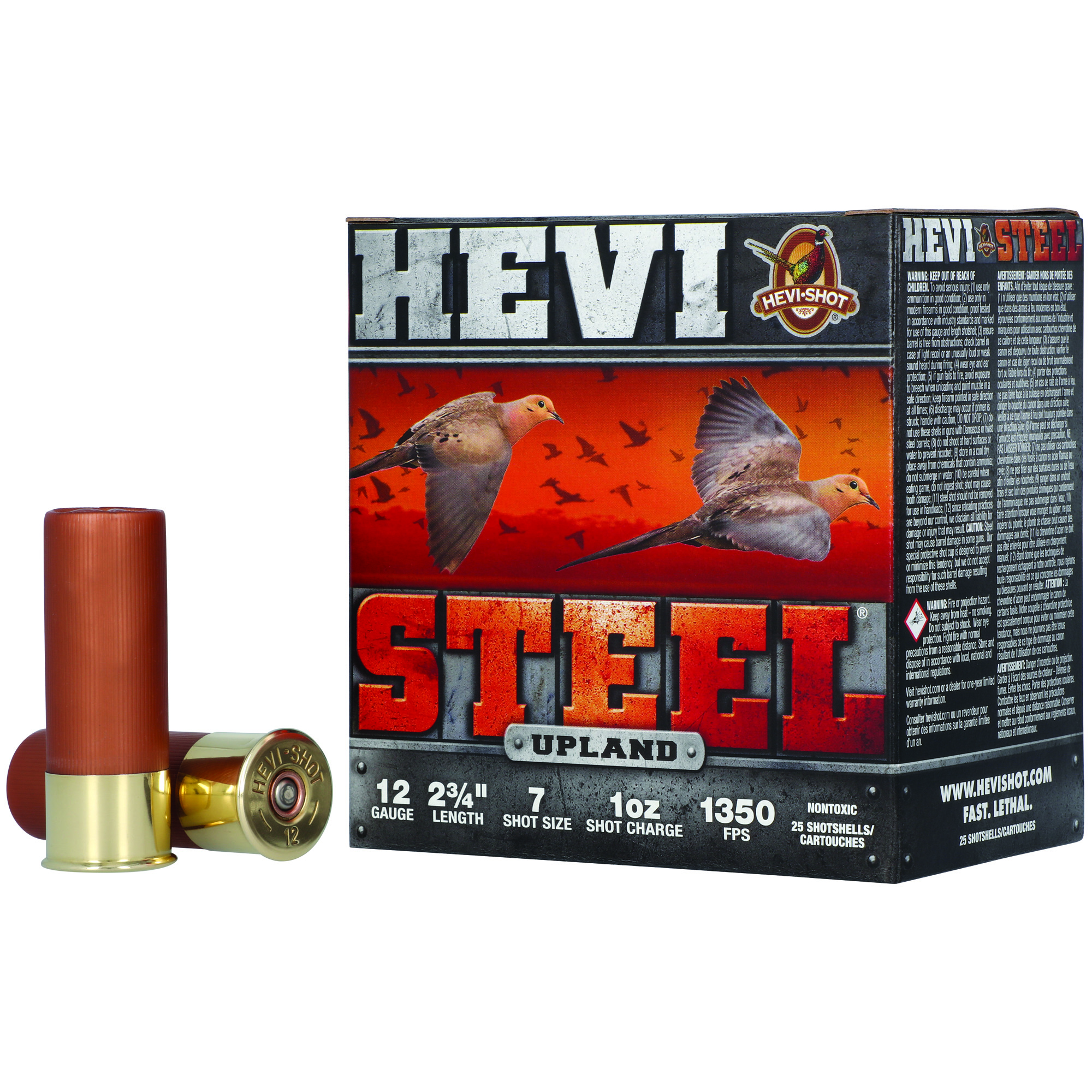 HEVI-Shot Hevi-Steel Upland 12 Gauge 2.75″ #7 Steel Shot – 25rd