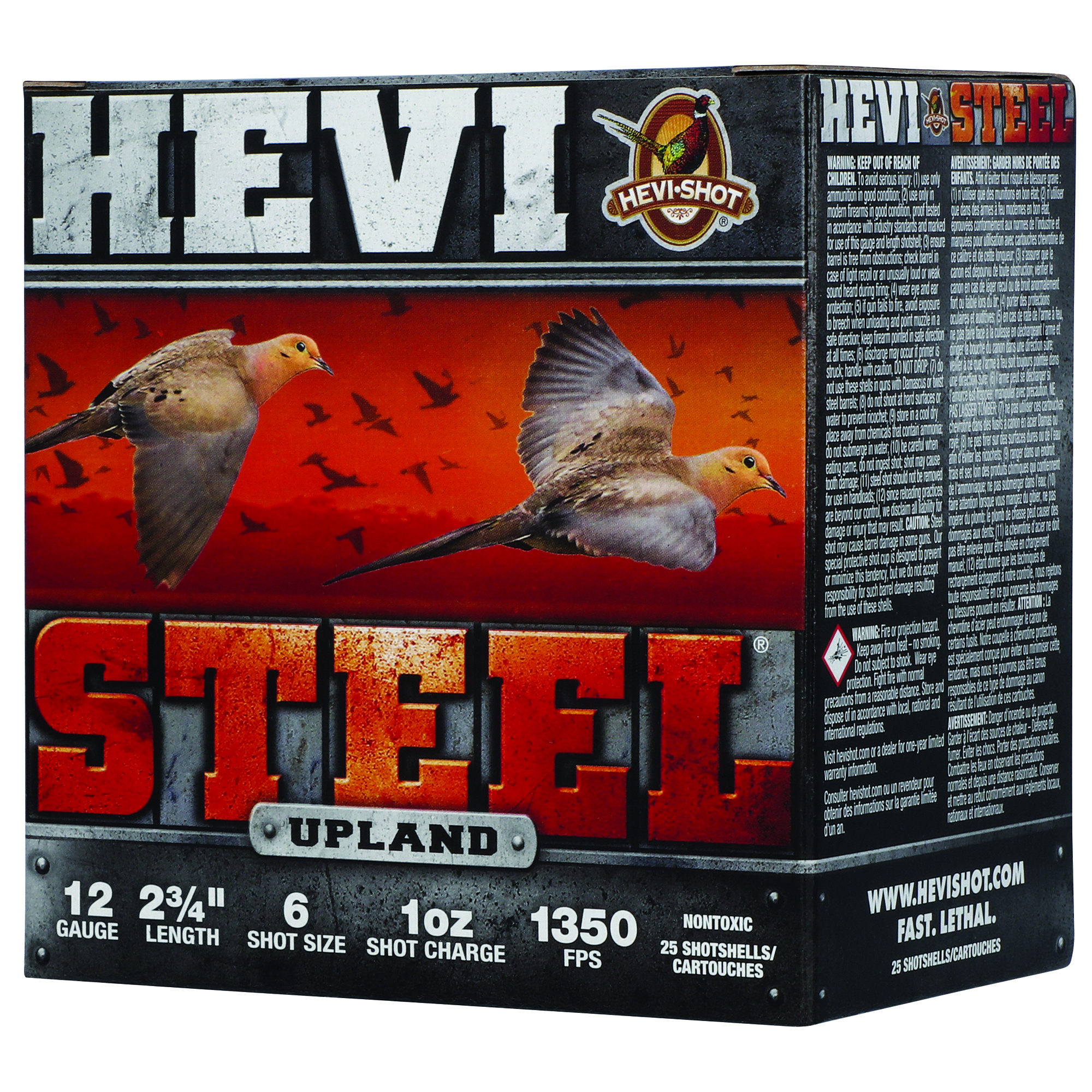 HEVI-Shot Hevi-Steel Upland 12 Gauge 2.75″ #6 Steel Shot – 25rd