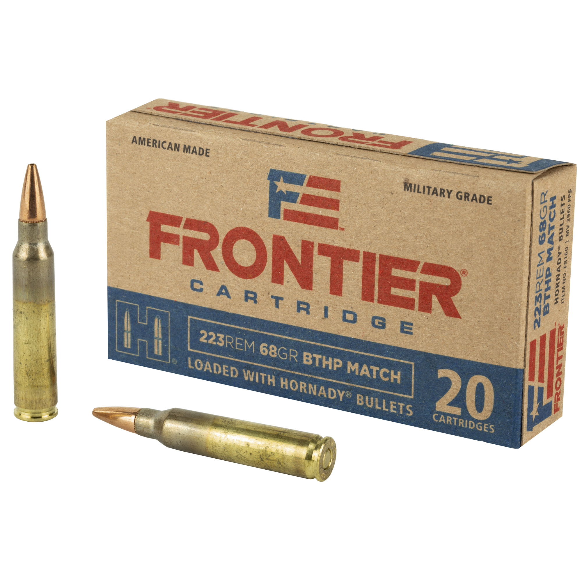 Frontier Cartridge Lake City 223 Remington Match 68gr Hollow Point – 20rd