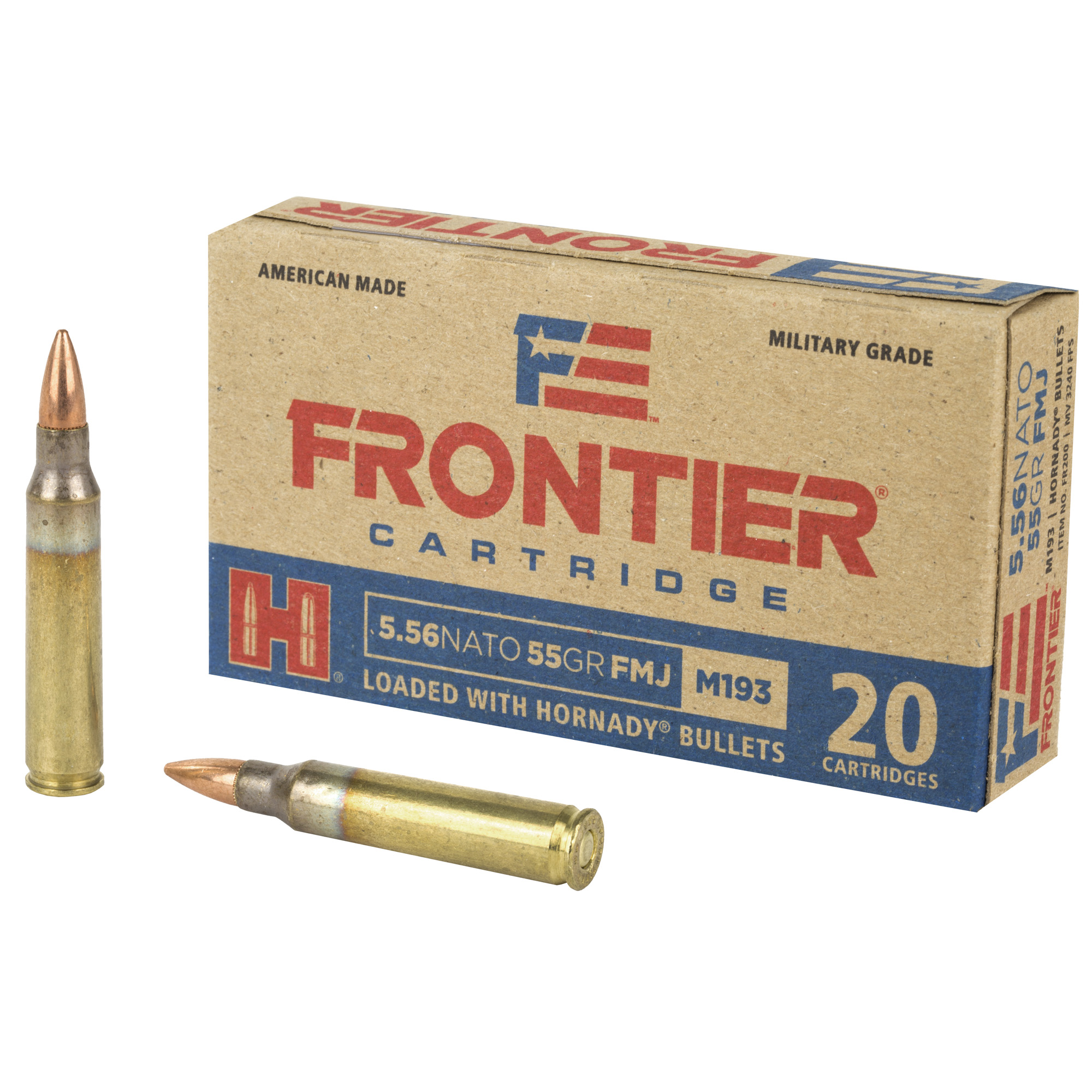 Frontier Cartridge Lake City 5.56 NATO FM193 55gr Full Metal Jacket – 20rd