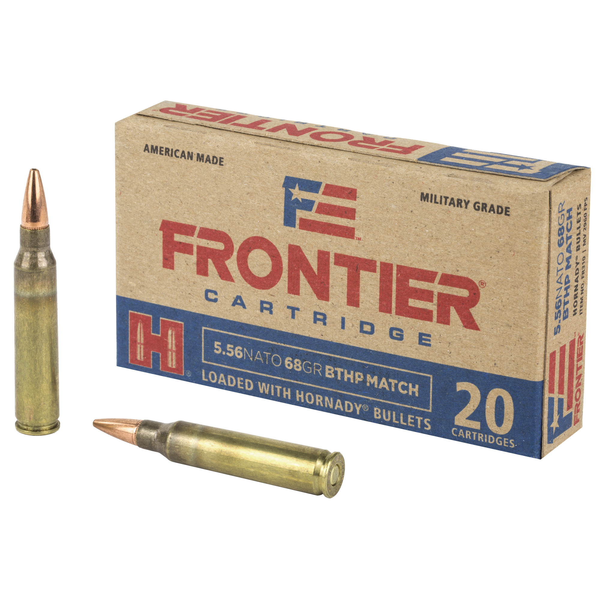 Frontier Cartridge Lake City 5.56 NATO 68gr Boat Tail Hollow Point – 20rd