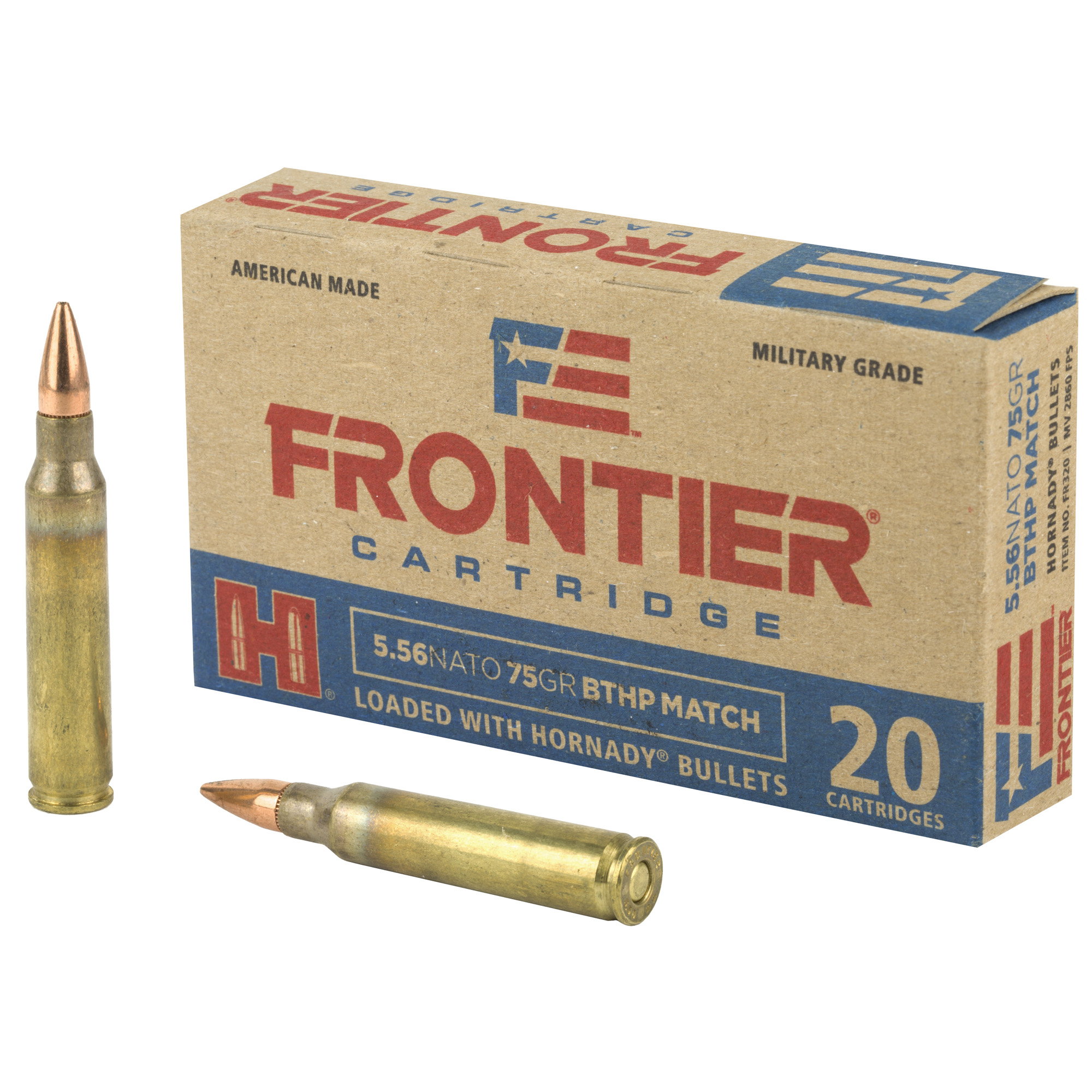 Frontier Cartridge Lake City 5.56 NATO Match 75gr Boat Tail Hollow Point – 20rd