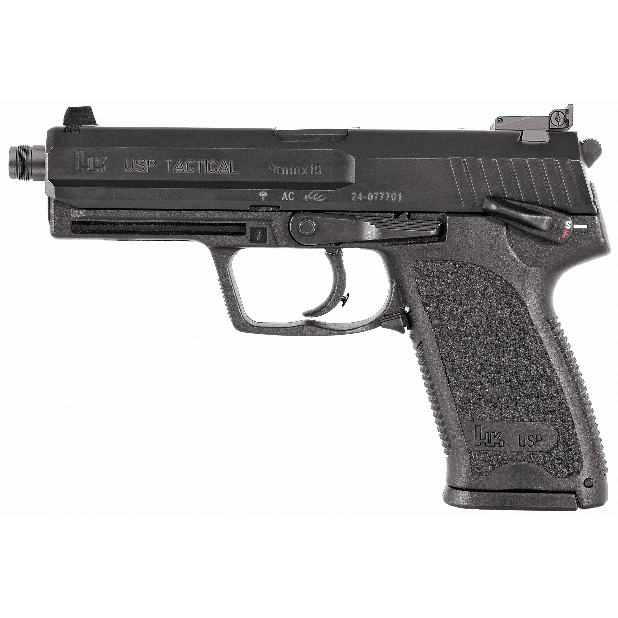 HK USP Tactical DA/SA 4.86″ 9mm 15rd Adjustable Sights – Black