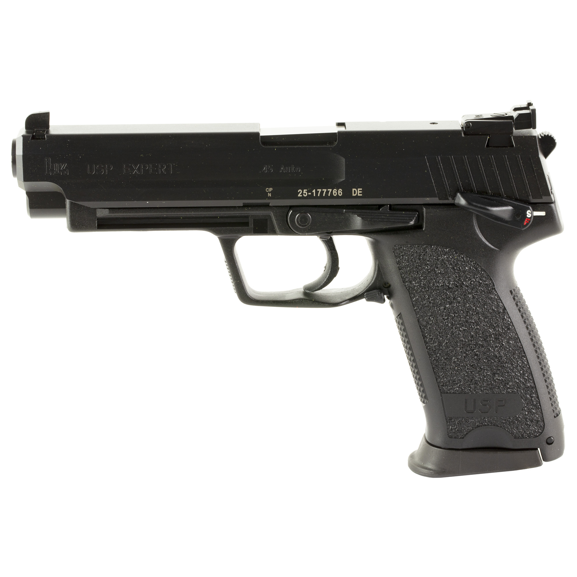 HK USP Expert DA/SA 5.19″ 45 ACP 10rd 3 Dot – Black