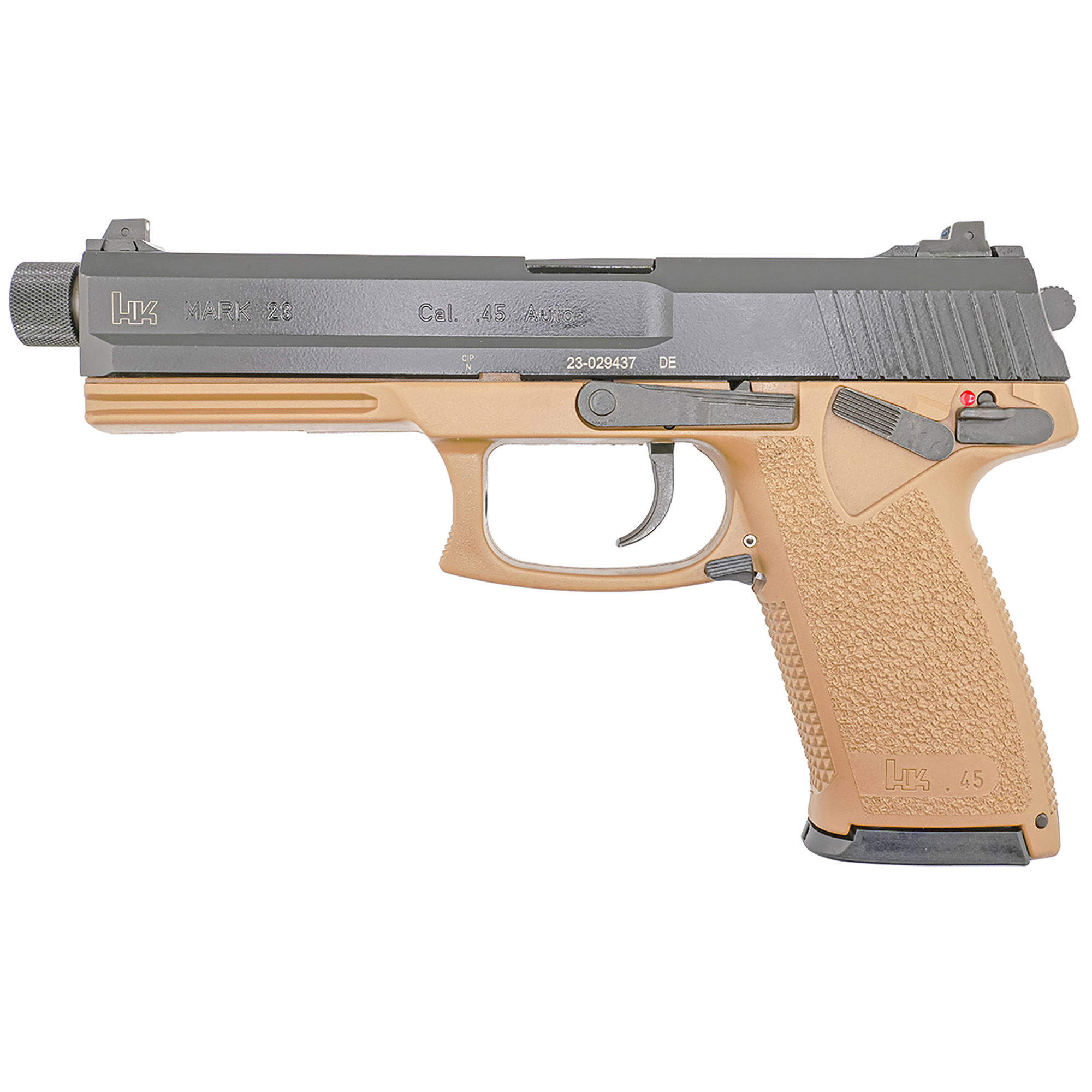 HK Mark 23 DA/SA 5.87″ 45 ACP 12rd 3 Dot – Black, Flat Dark Earth