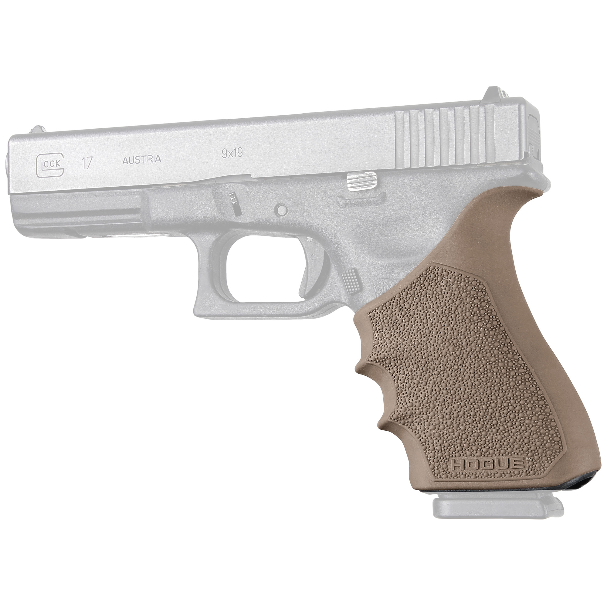 Hogue Glock 17, 18, 20, 21, 22, 24, 31, 34, 35, 37, 40, 41 (Gen3-4) HandALL Beavertail Grip Sleeve – FDE