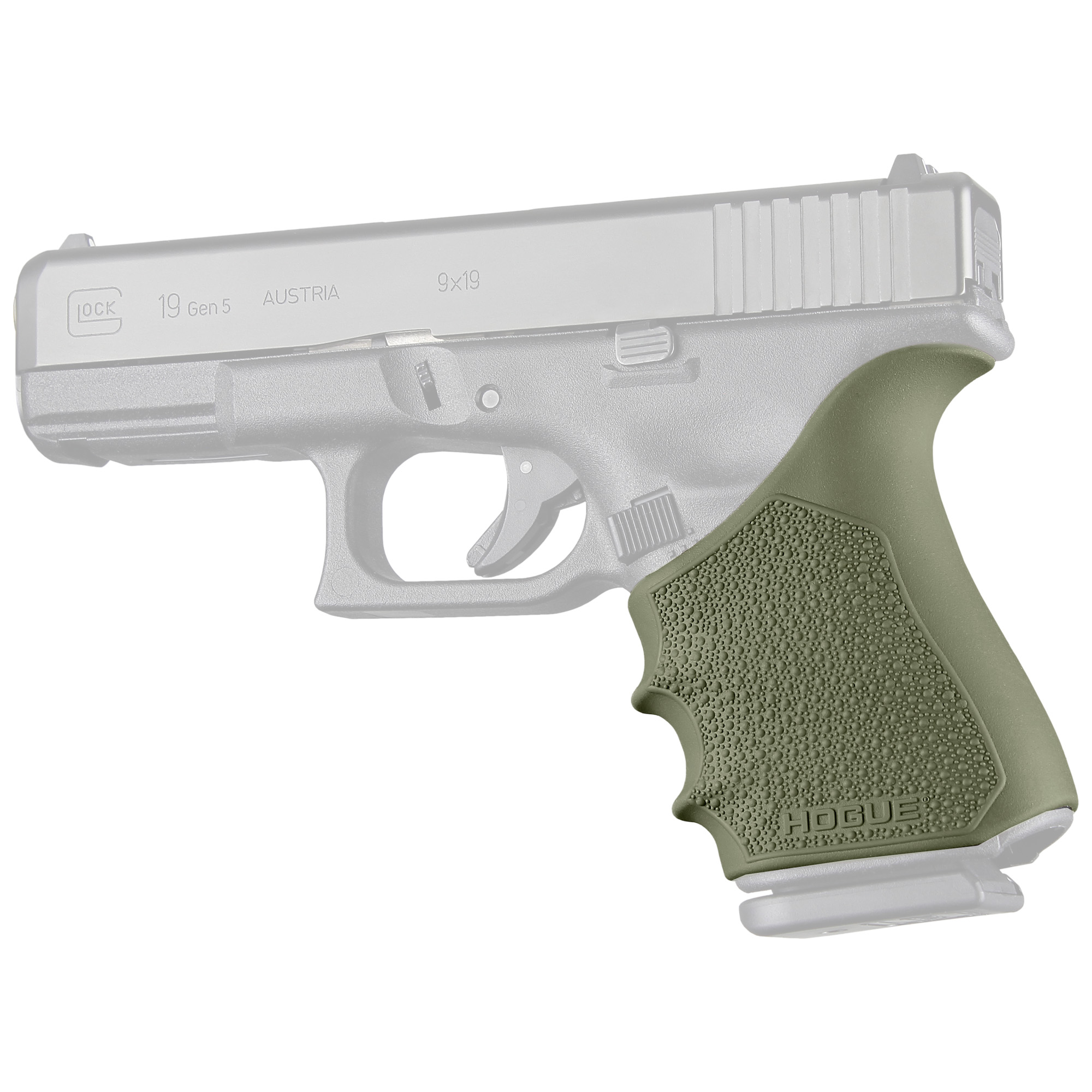 Hogue Glock 19, 23, 32, 38 (Gen 1-2-5) HandALL Beavertail Grip Sleeve – OD Green