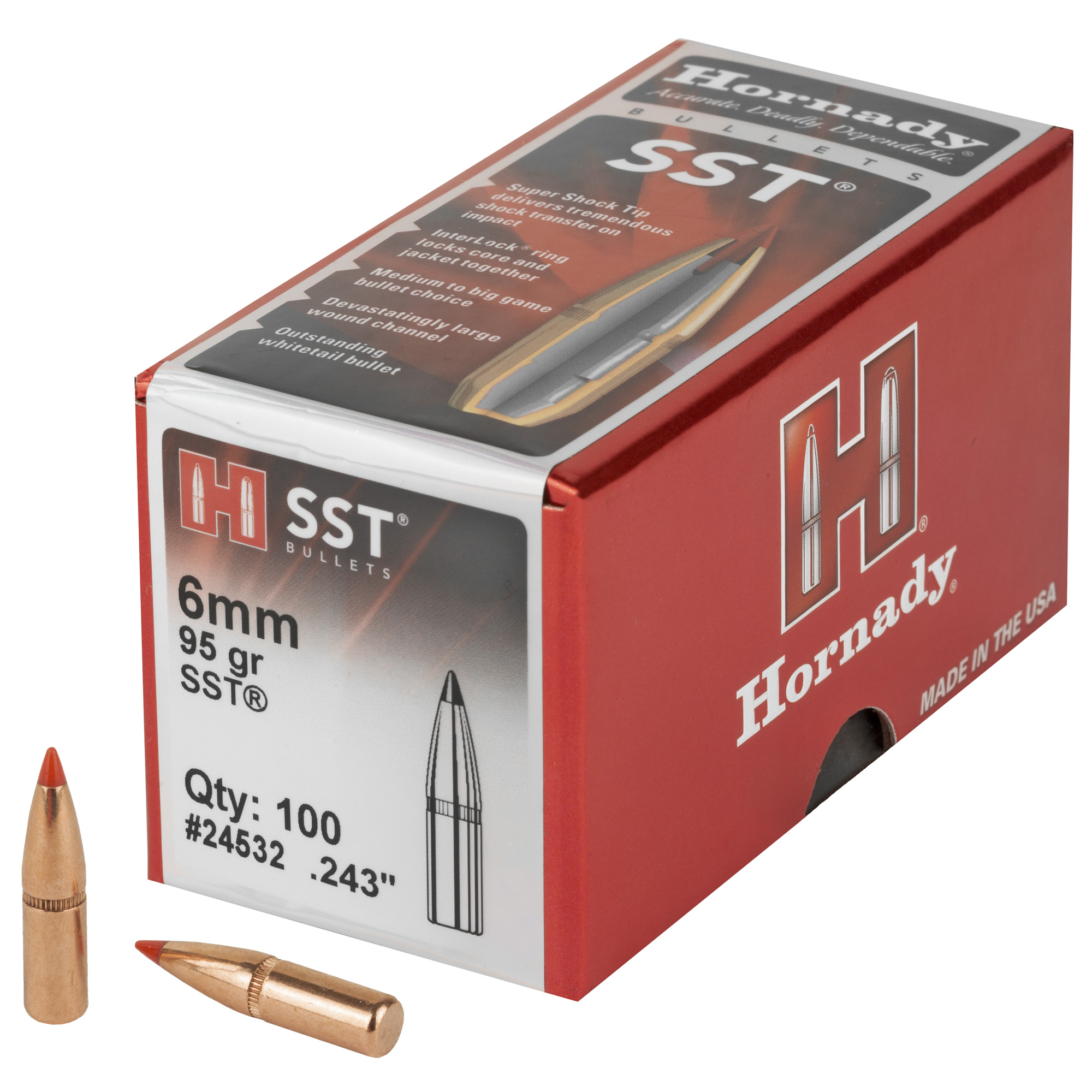 Hornady SST 243 Caliber .243 95gr Lead and Copper – 100