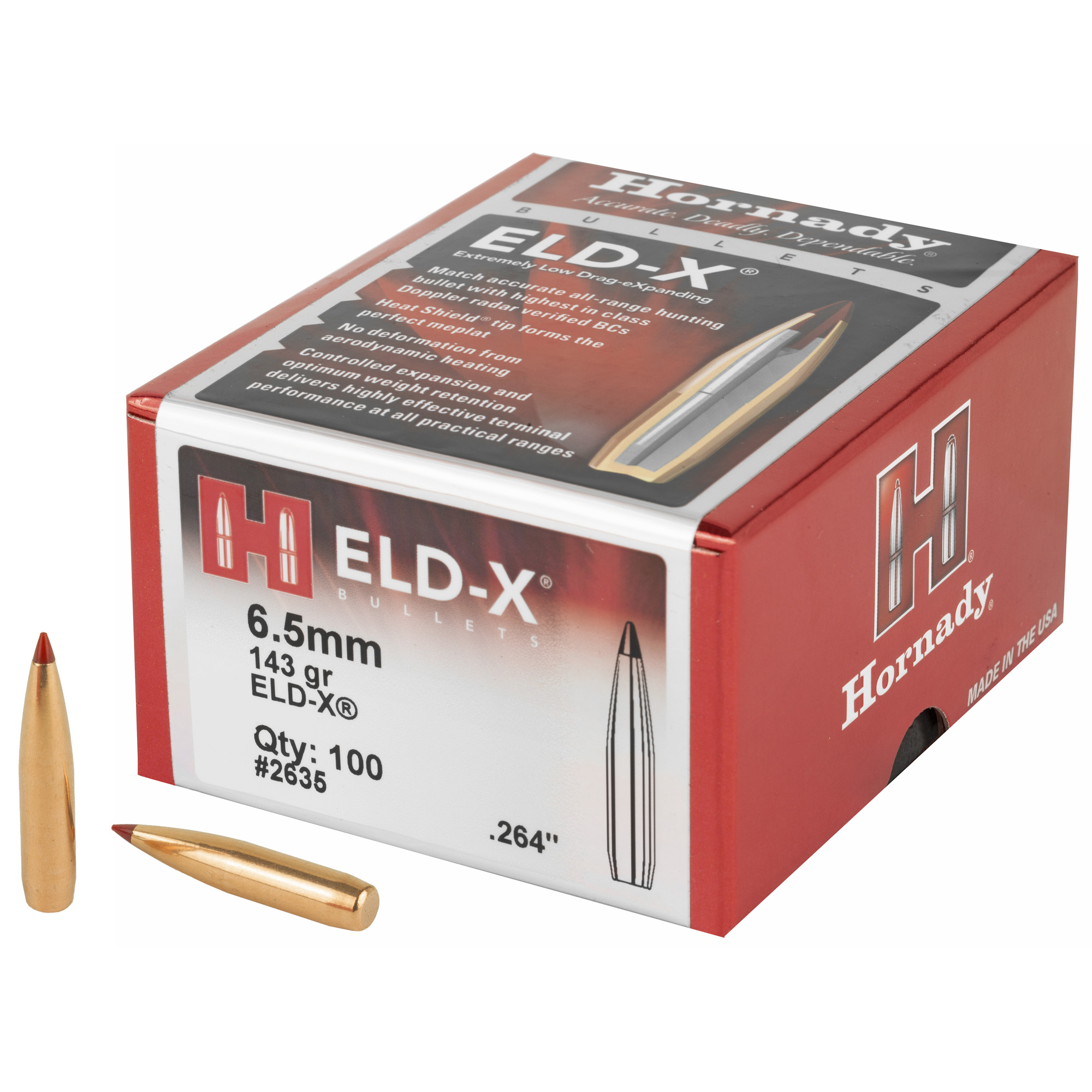 Hornady ELD-X 6.5MM .264 143gr Lead and Copper – 100