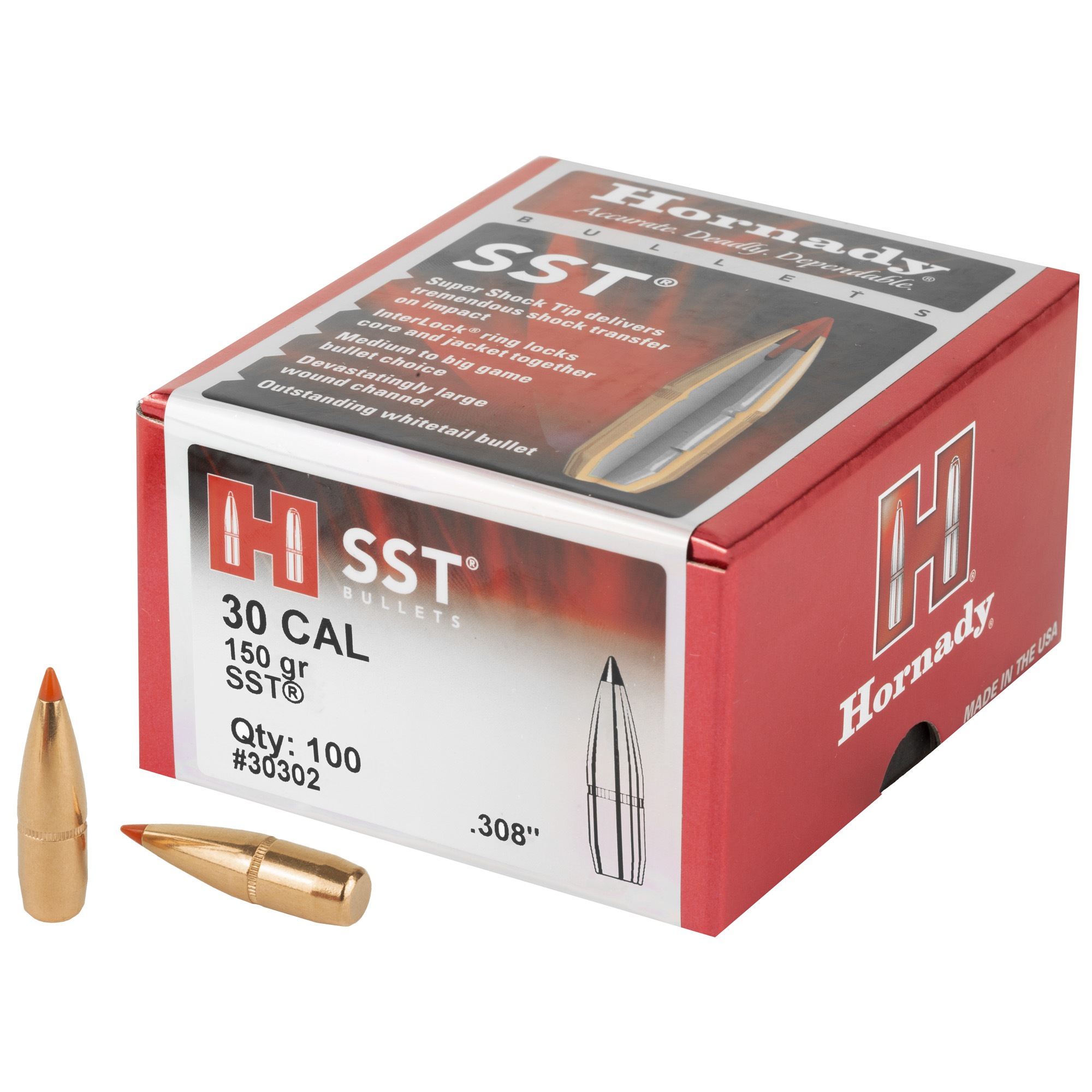 Hornady SST 30 Caliber .308 150gr Lead and Copper – 100