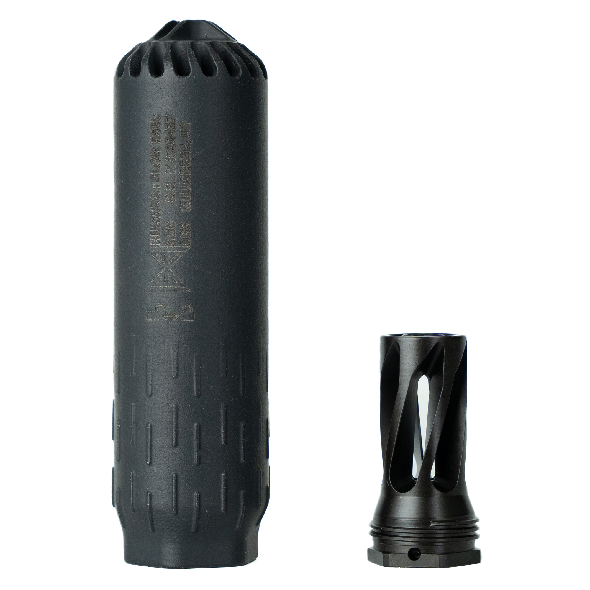 HUXWRX Flow Suppressor 5.56 NATO 17-4PH Stainless Steel – Black