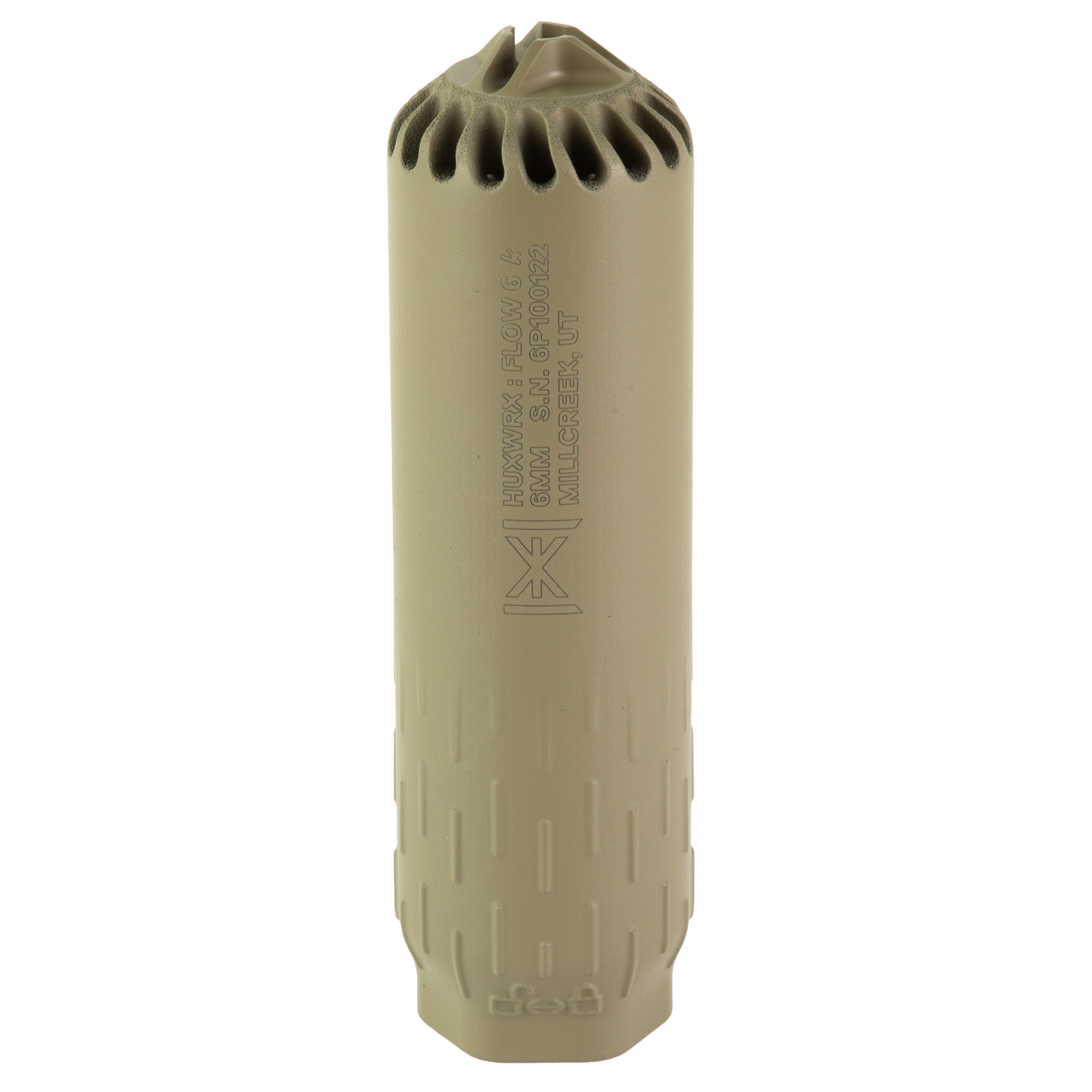 HUXWRX Flow 6K Suppressor 6MM 17-4PH Stainless Steel – Flat Dark Earth