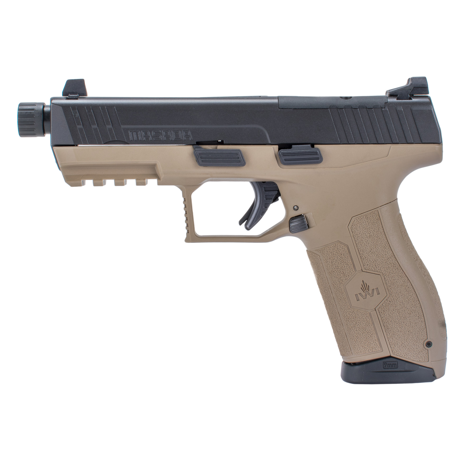 IWI Masada Optics Ready Striker Fired 4.6″ 9mm 17rd 3 Dot – Flat Dark Earth