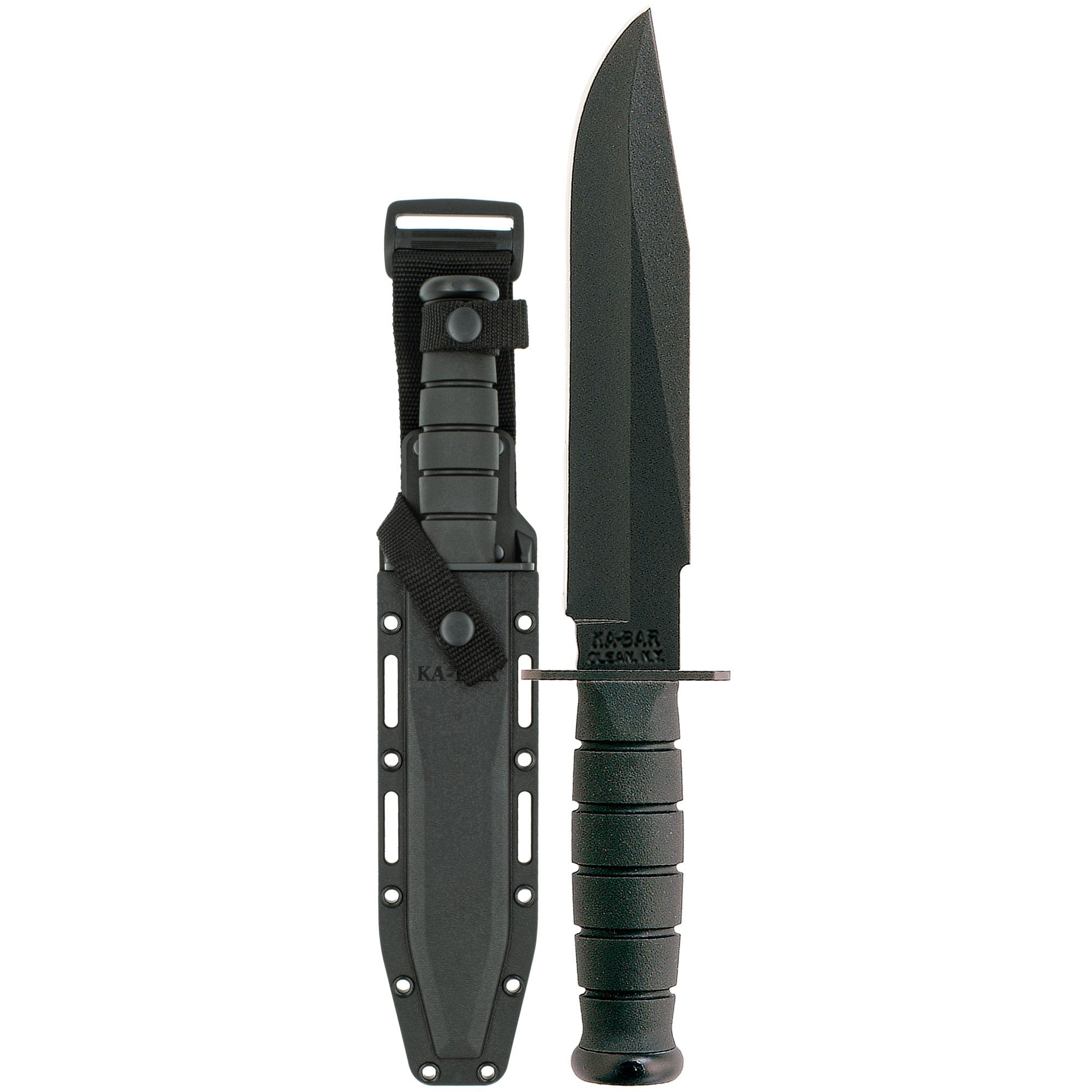 KA-BAR Knives 1269 Fighter 1095 Cro-Van Fixed Blade Knife 8″ – Black