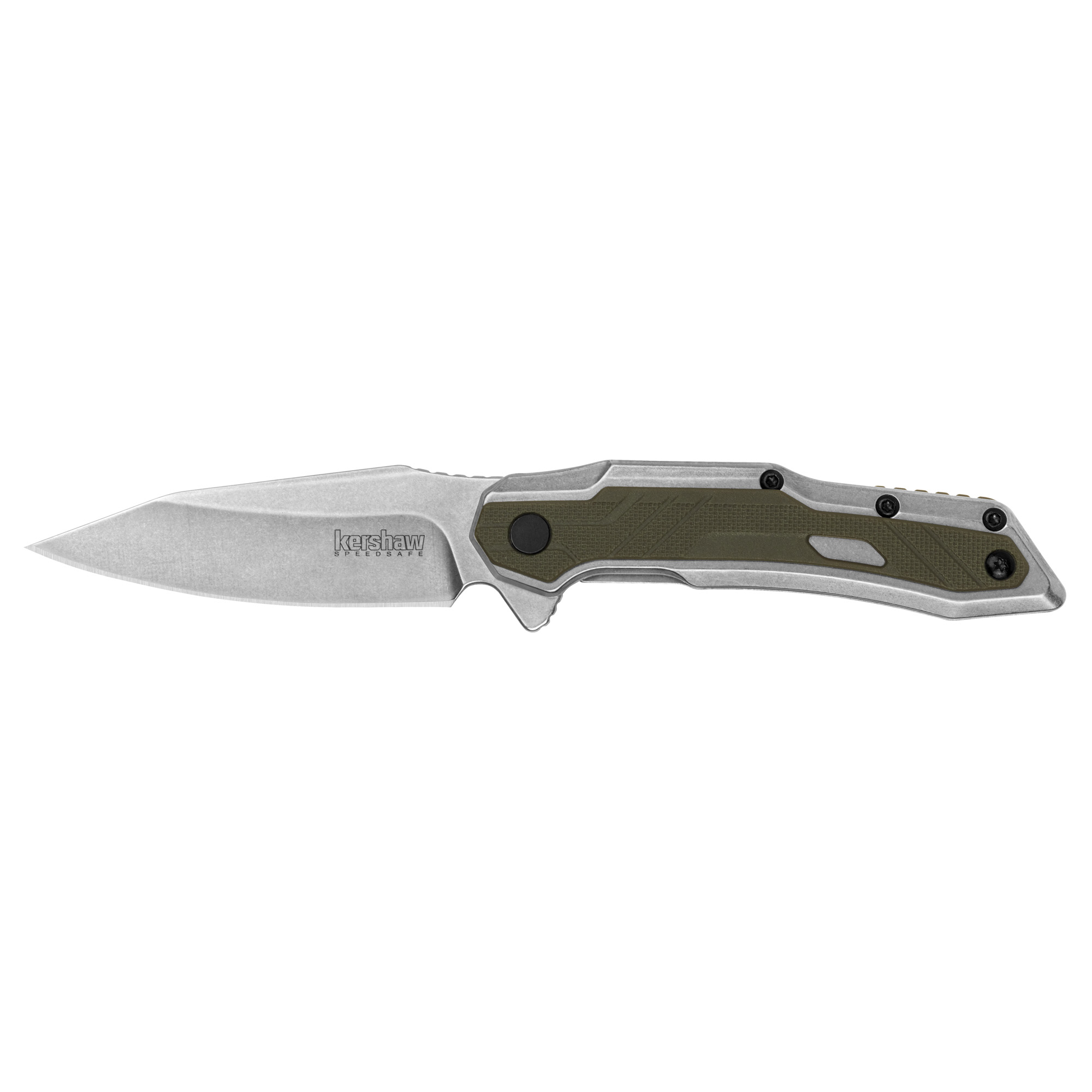 Kershaw SALVAGE 8Cr13MoV Folding Knife/Assisted 2.9″ – Silver