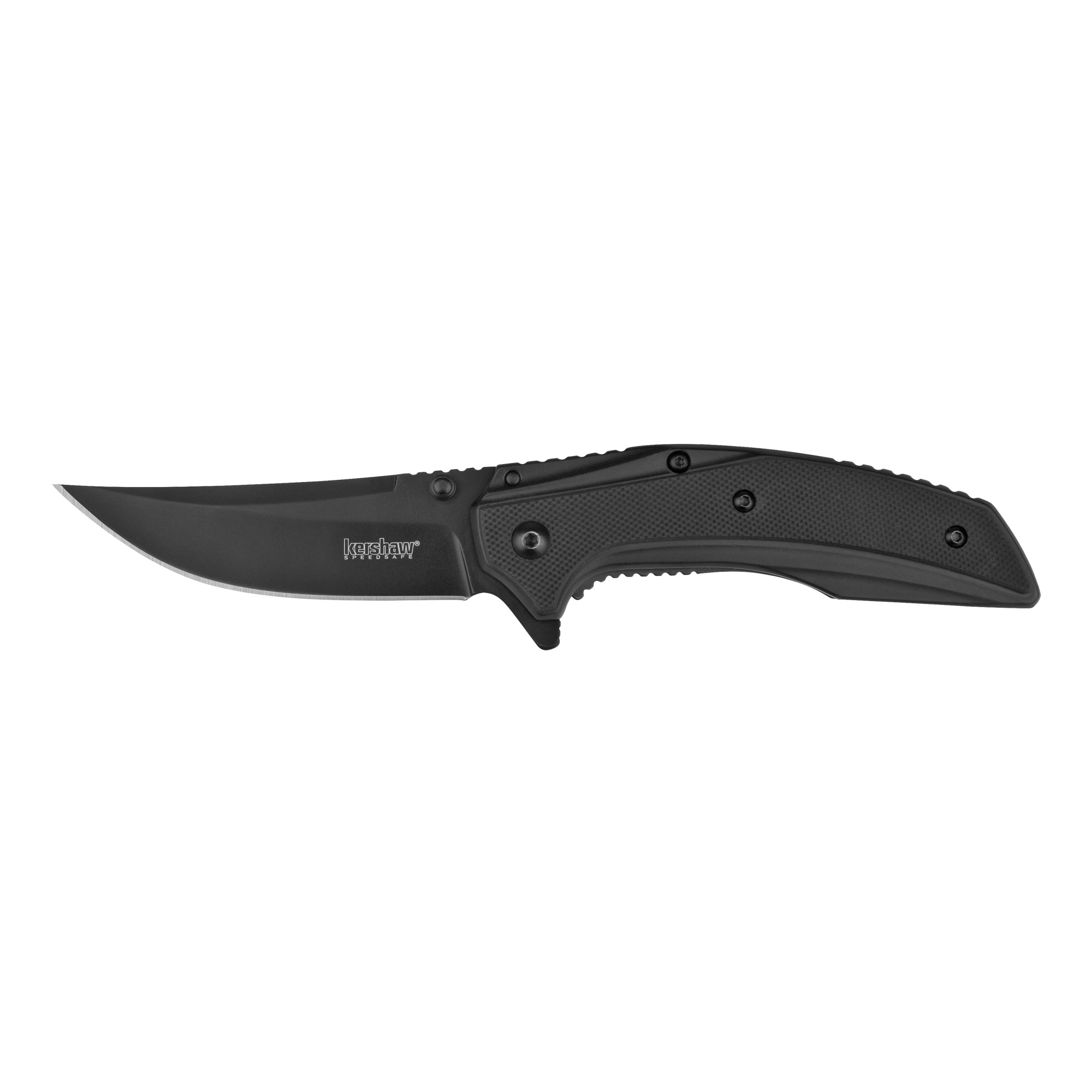 Kershaw OURIGHT-BLACK 8Cr13MoV Folding Knife 3″ – Black