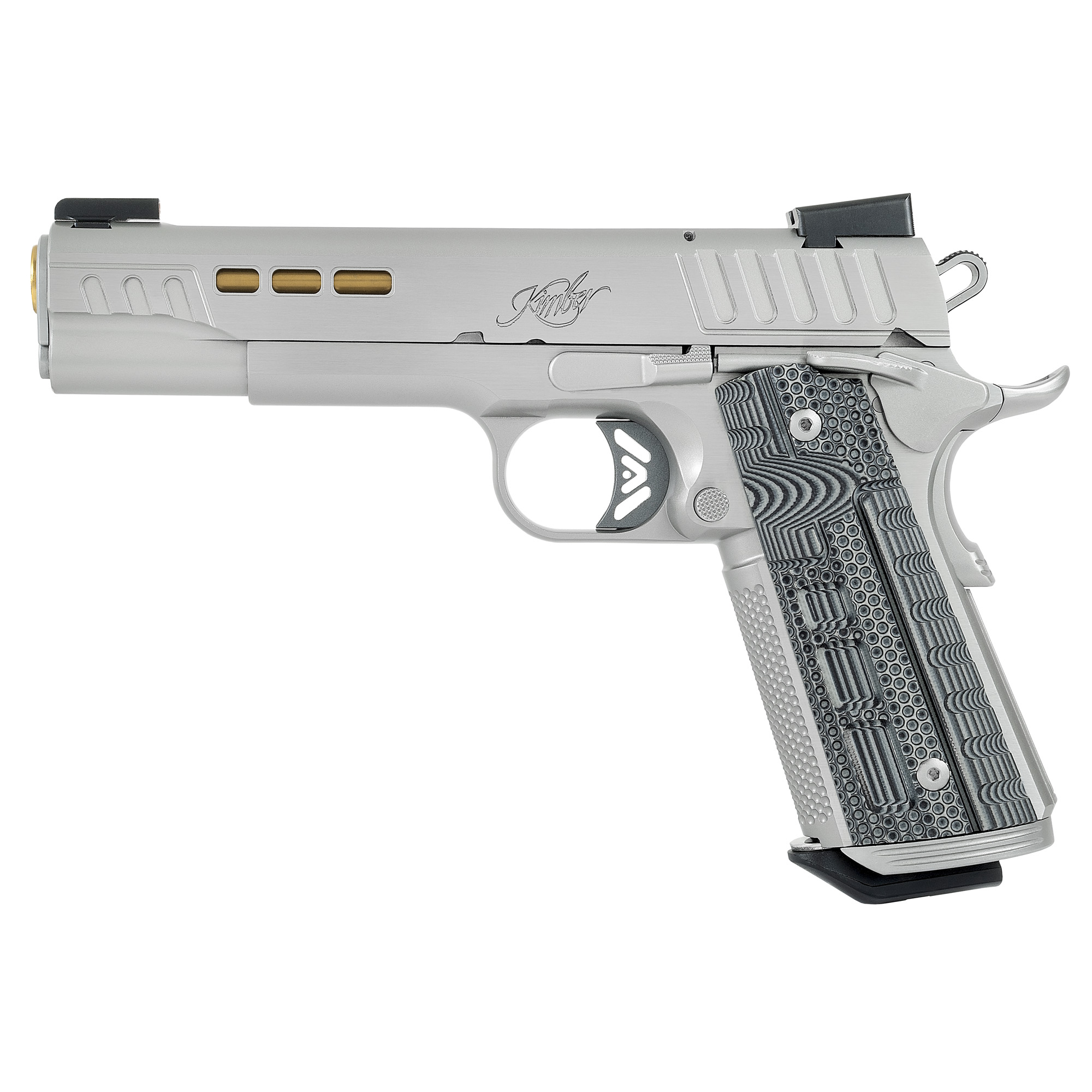 Kimber Rapide Dawn 1911 5″ 9mm 9rd TRUGLO TFX Tritium/Fiber-Optic Day/Night – Silver