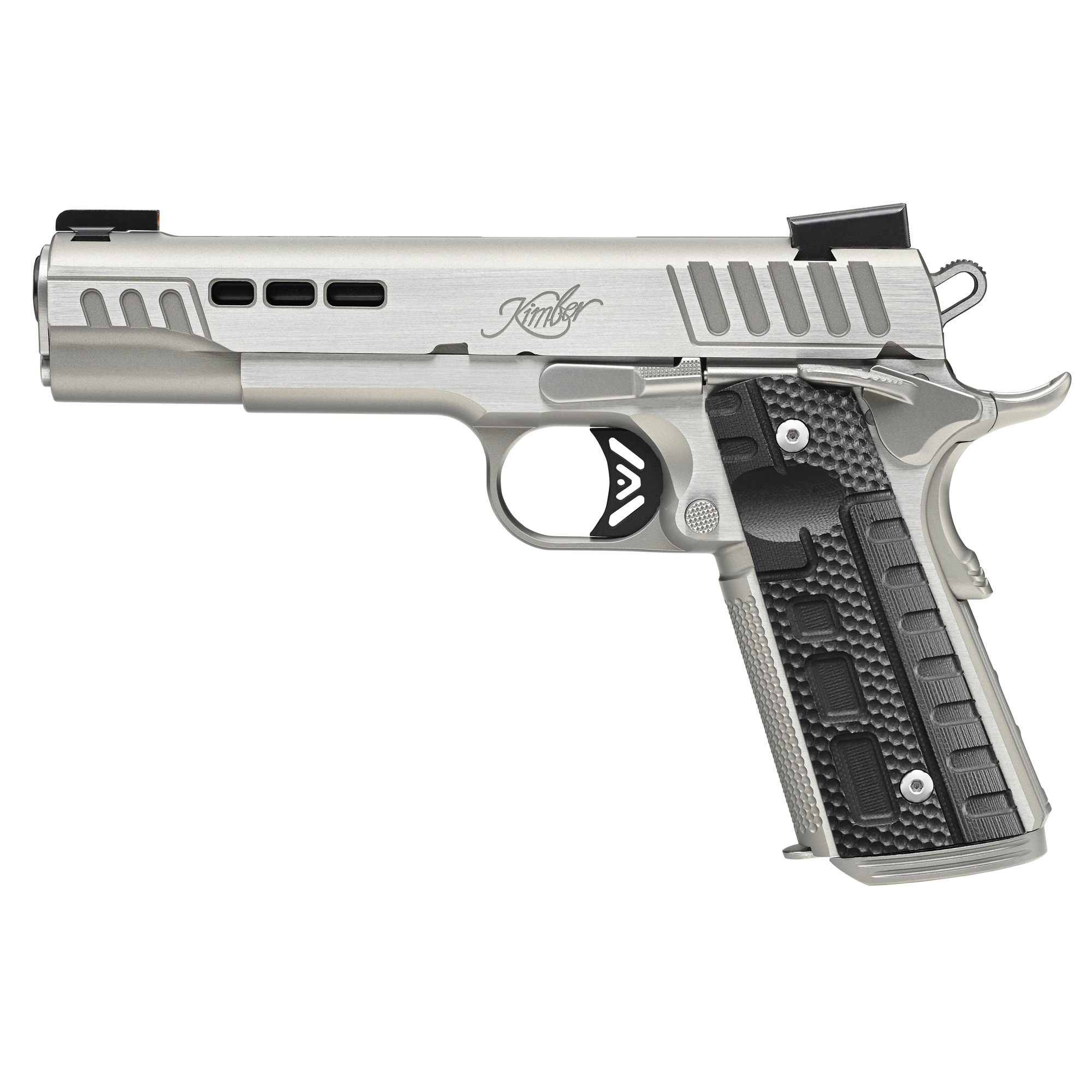 Kimber Rapide Frost 1911 5″ 10mm 8rd TRUGLO TFX Tritium/Fiber-Optic Day/Night – Silver