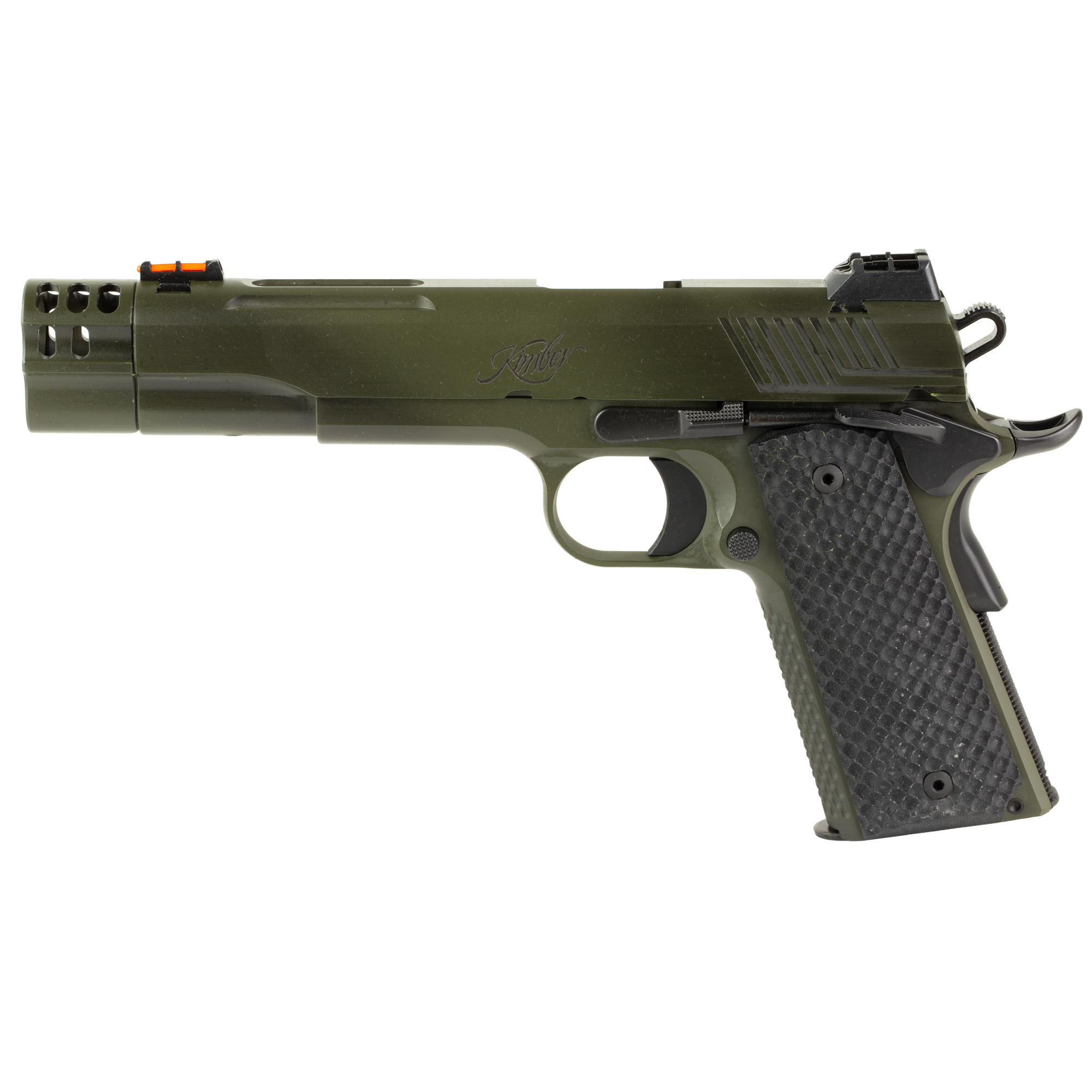 Kimber Rampart 1911 5″ 45 ACP 8rd Fiber Optic – Olive Drab Green