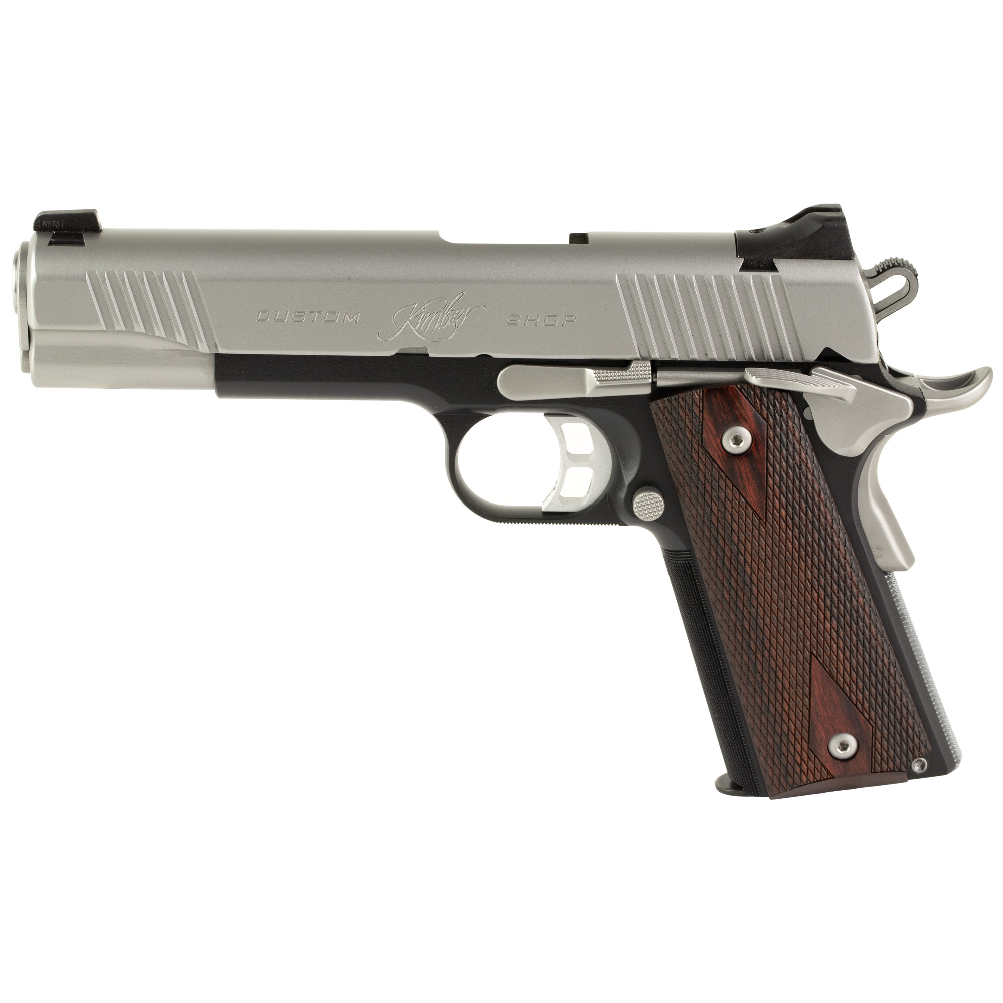 Kimber Custom II Cali 1911 5″ 45 ACP 7rd Tritium Night Sights – Black, Silver