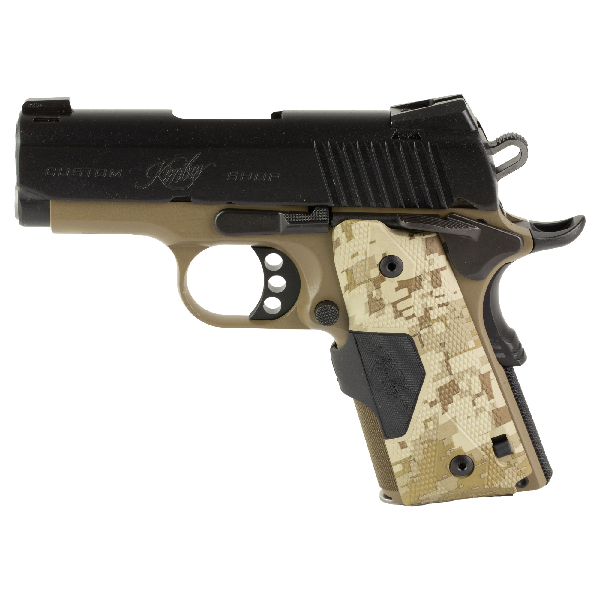 Kimber Ultra Covert II Cali 1911 3″ 45 ACP 7rd Tritium Night Sights – Flat Dark Earth, Black