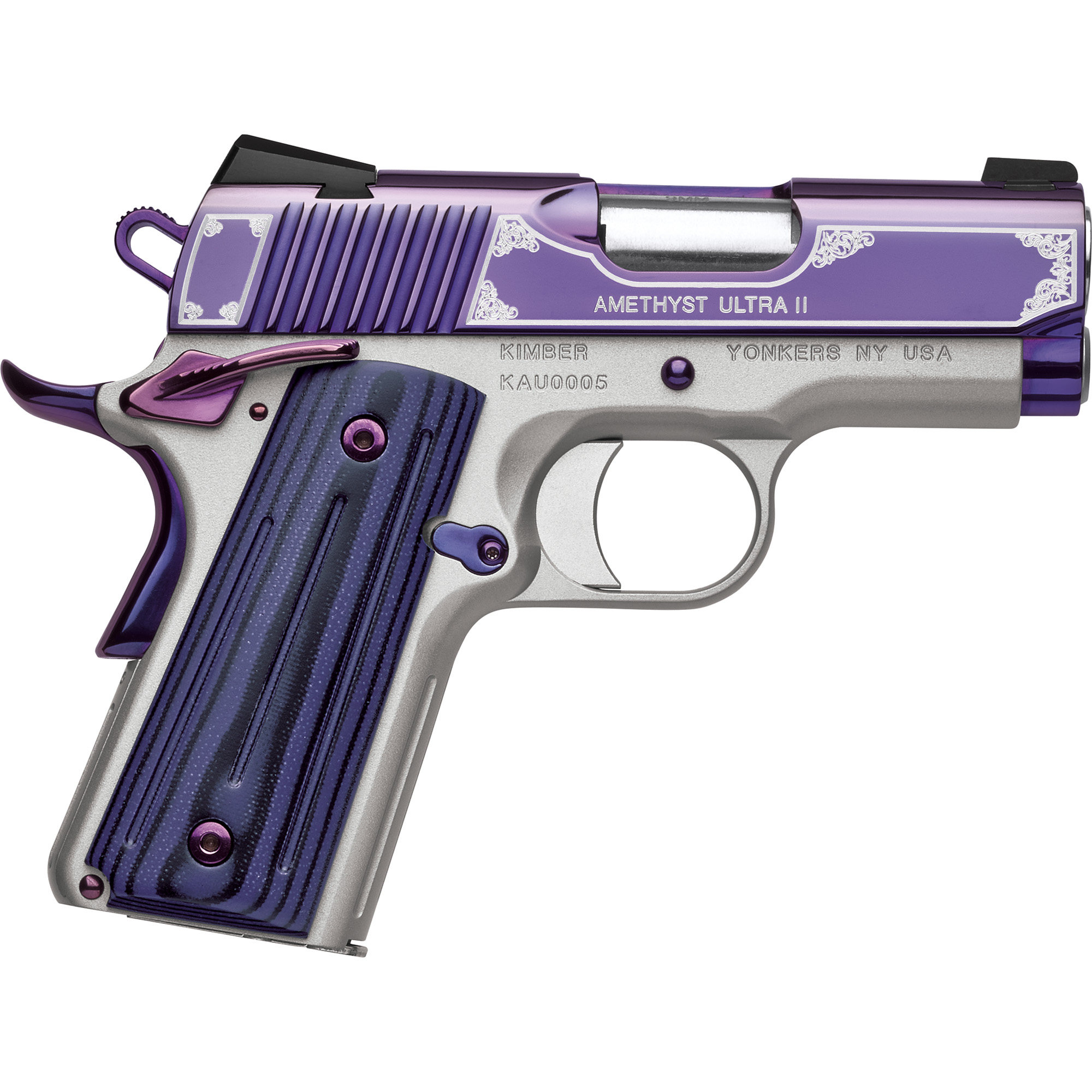 Kimber Amethyst Ultra II 1911 3″ 45 ACP 7rd Night Sights – Purple