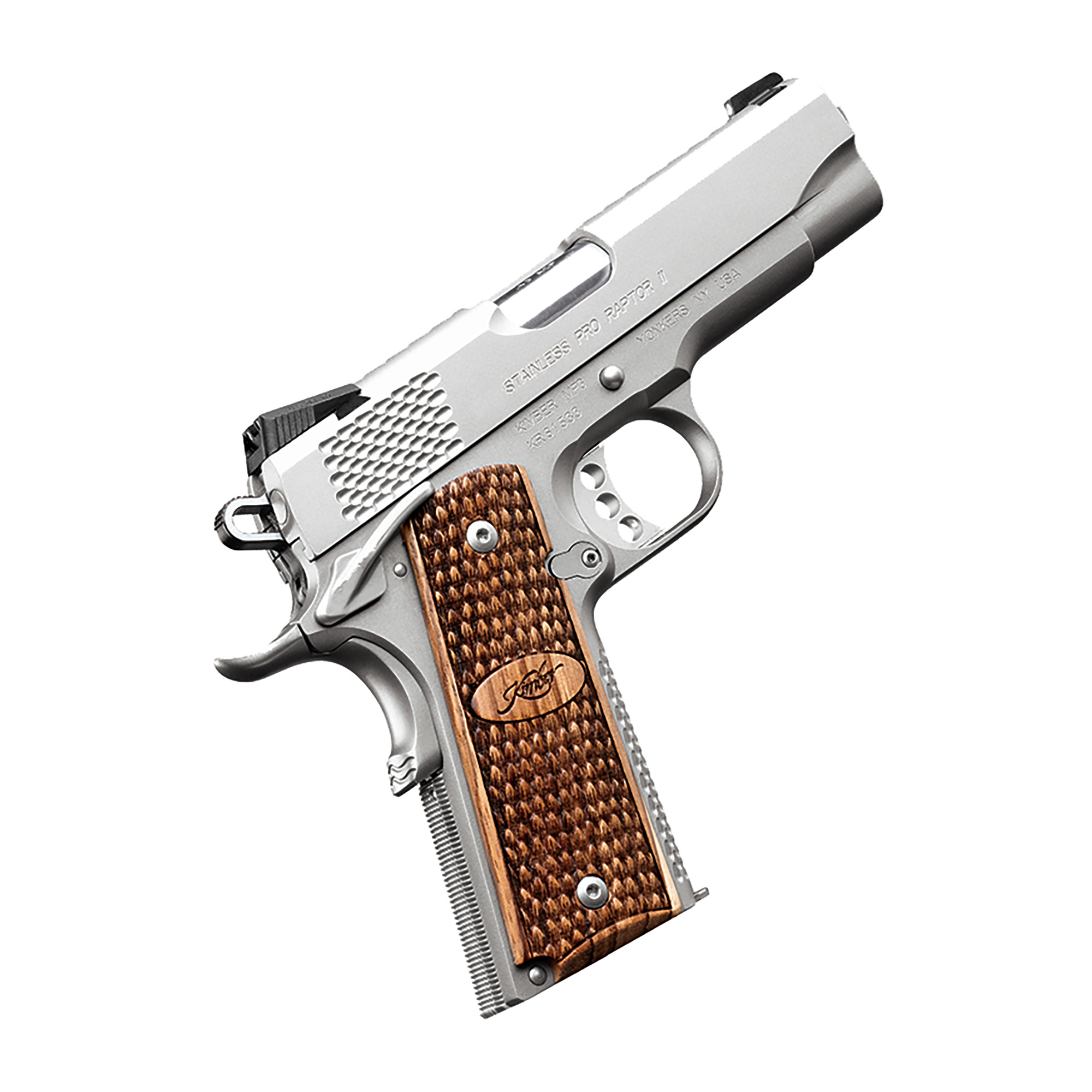 Kimber Stainless Pro Raptor II 1911 4″ 9mm 9rd Tritium Night Sights – Silver