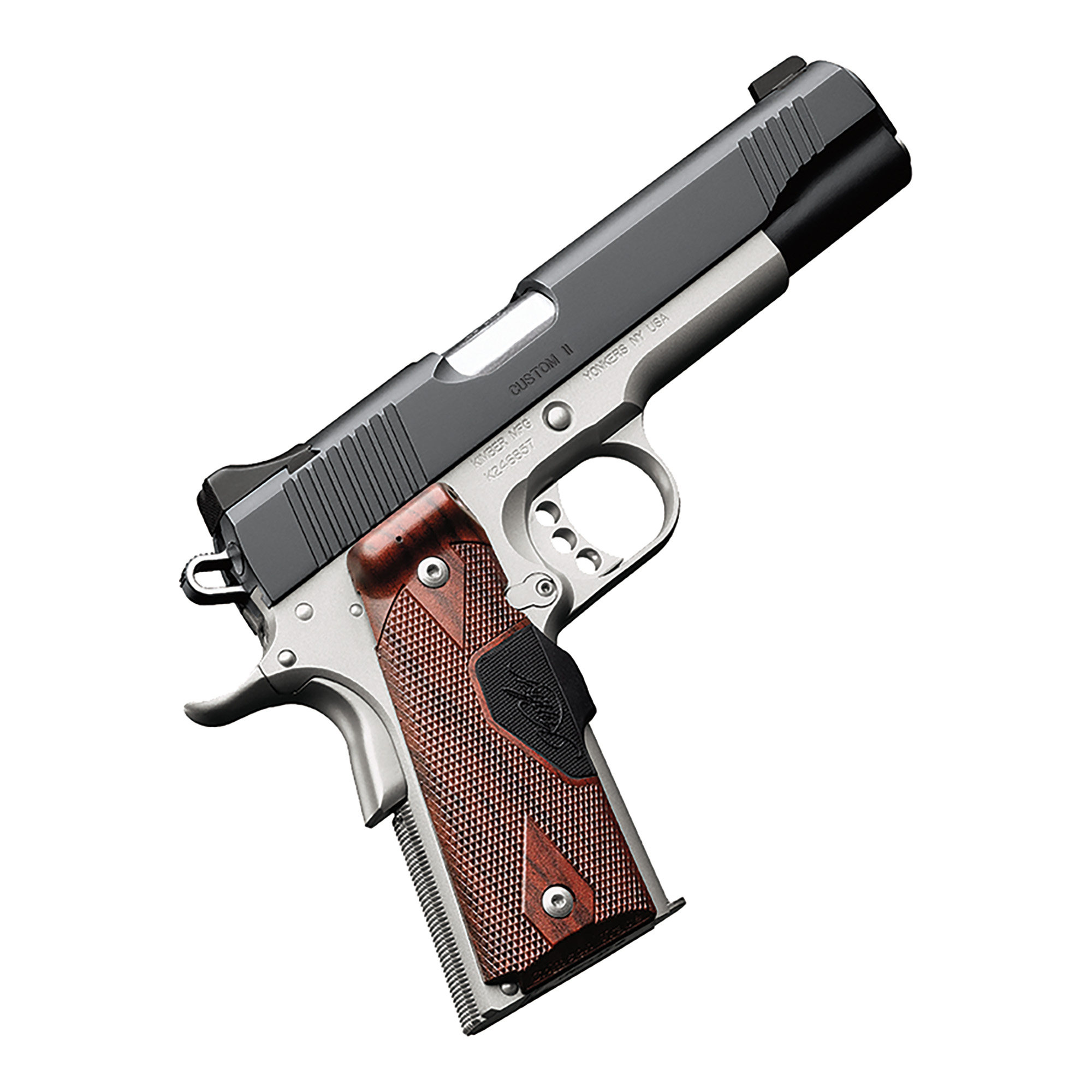 Kimber Custom II Two-Tone 1911 5″ 45 ACP 7rd Black Ramp – Black, Silver