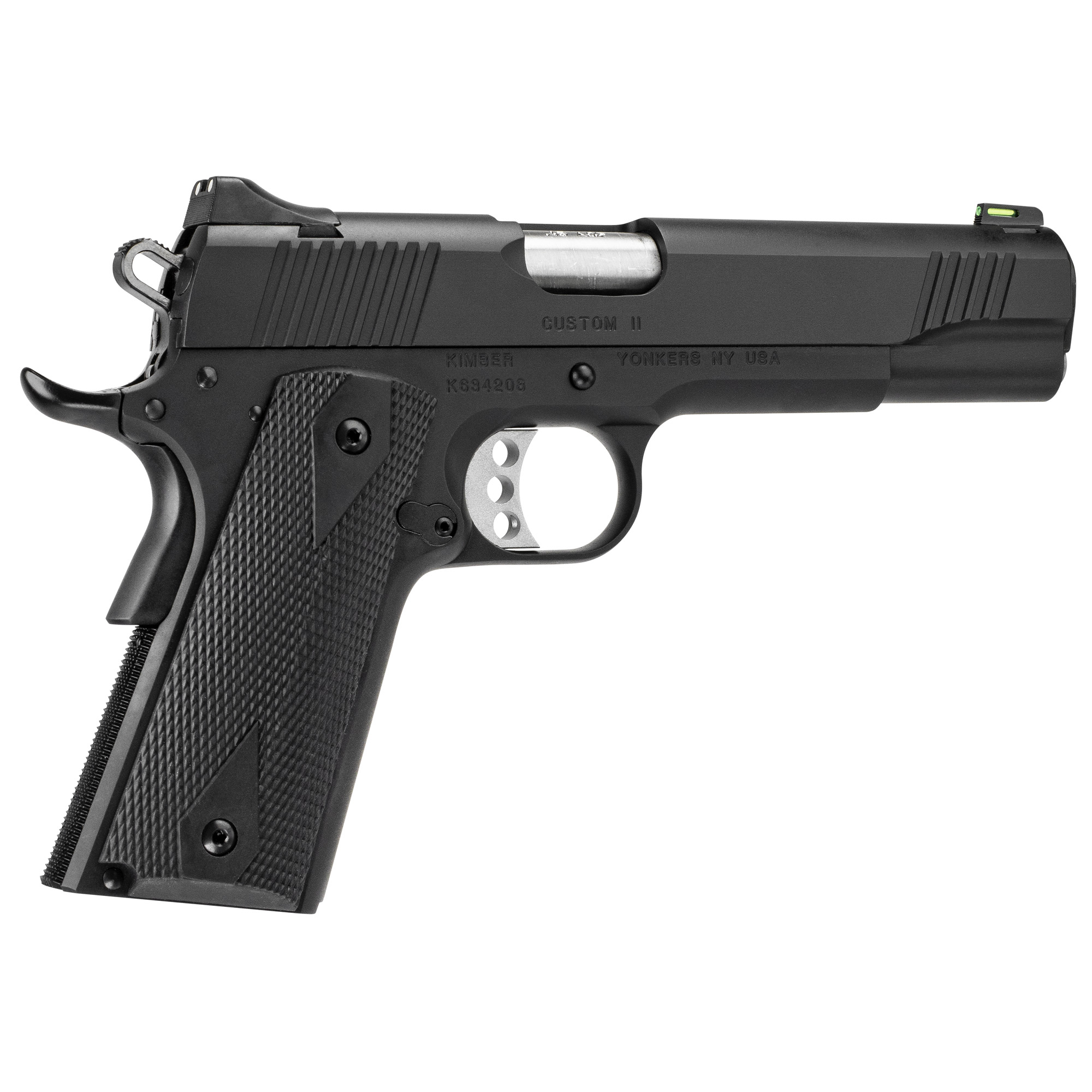 Kimber Custom II 1911 5″ 45 ACP 8rd Fiber Optic – Black