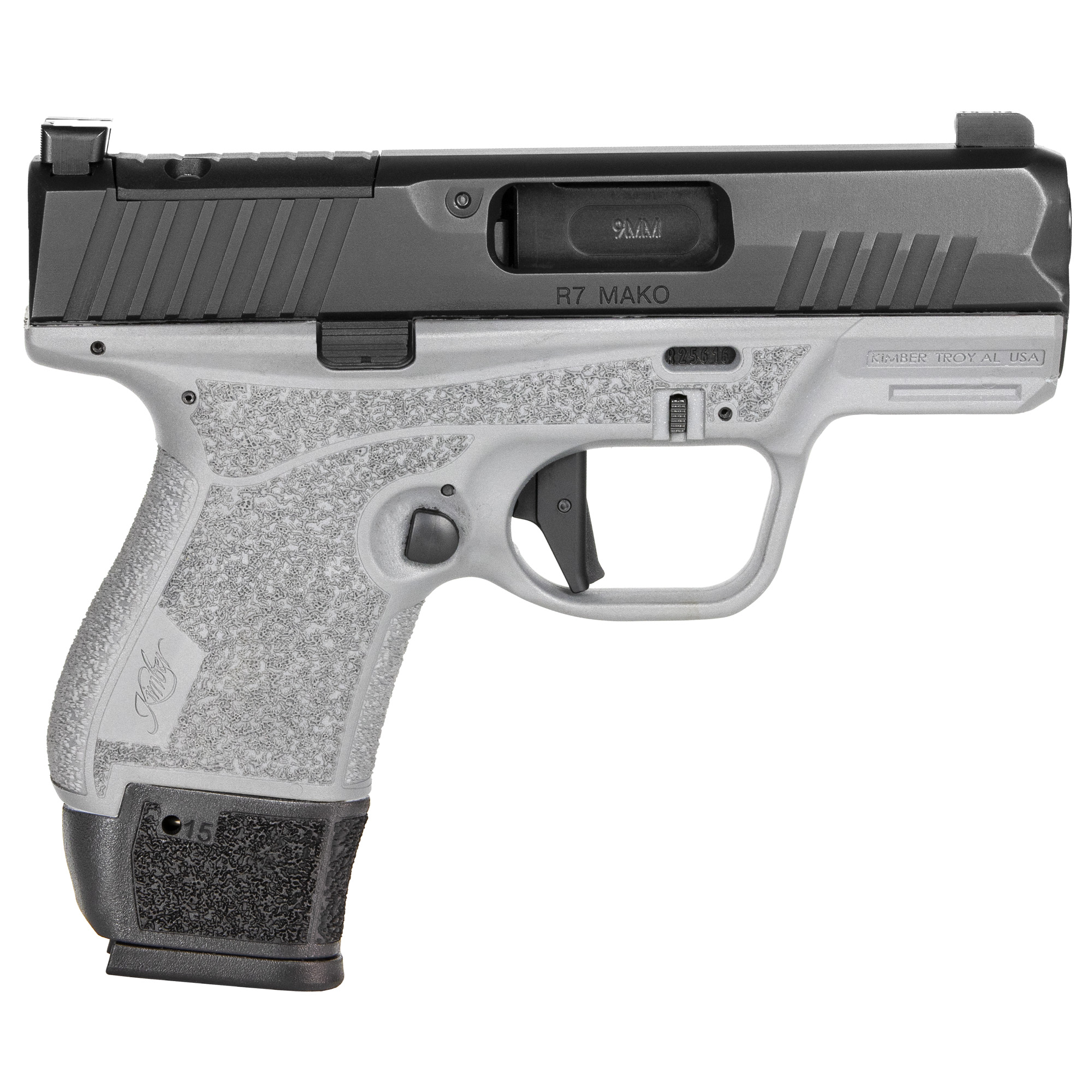 Kimber R7 Mako Striker Fired 3.37″ 9mm 15rd Night Sights – Black, Gray