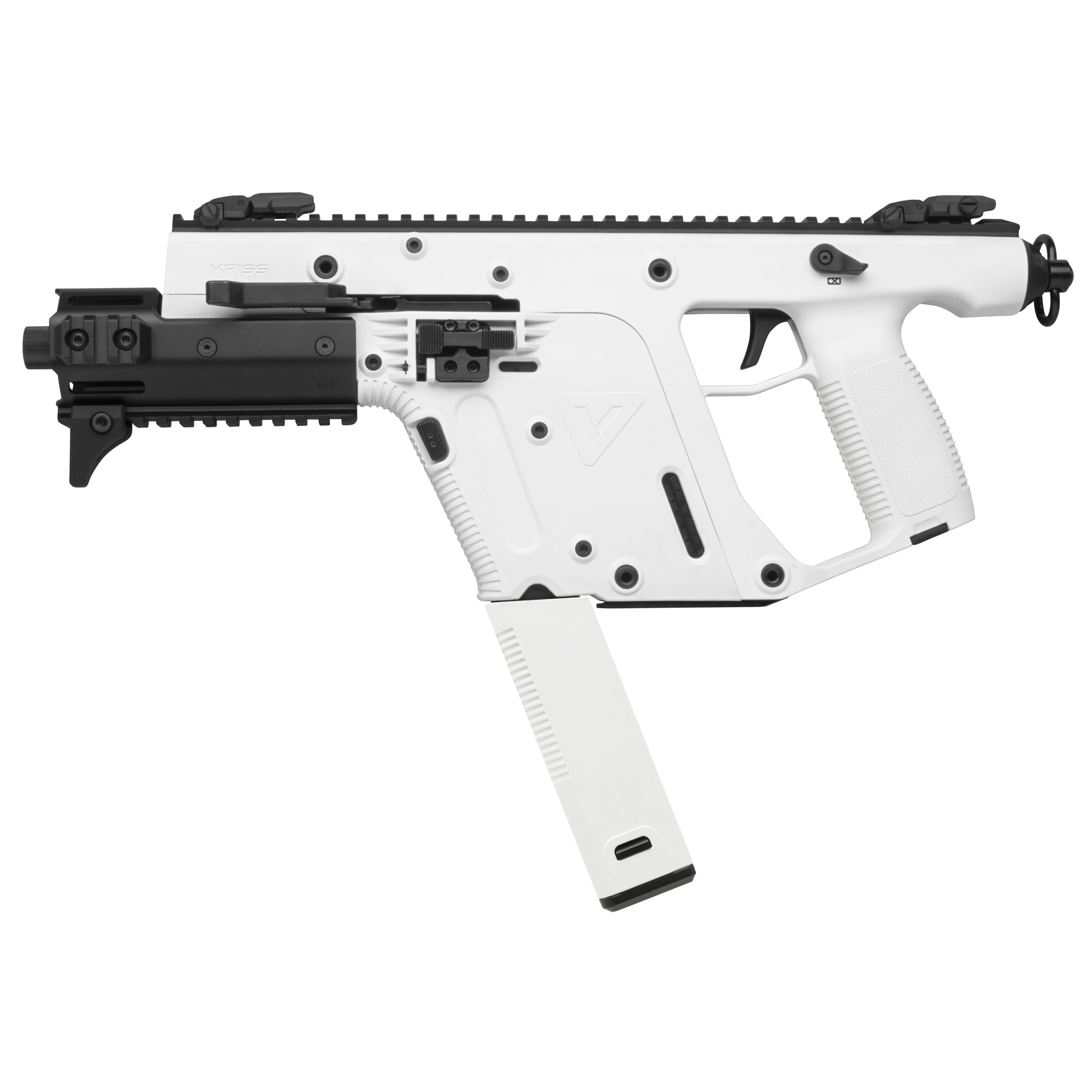 Kriss Vector G2 SDP-E 6.5″ 45 ACP 30rd Front/Rear Flip Sights – Alpine White