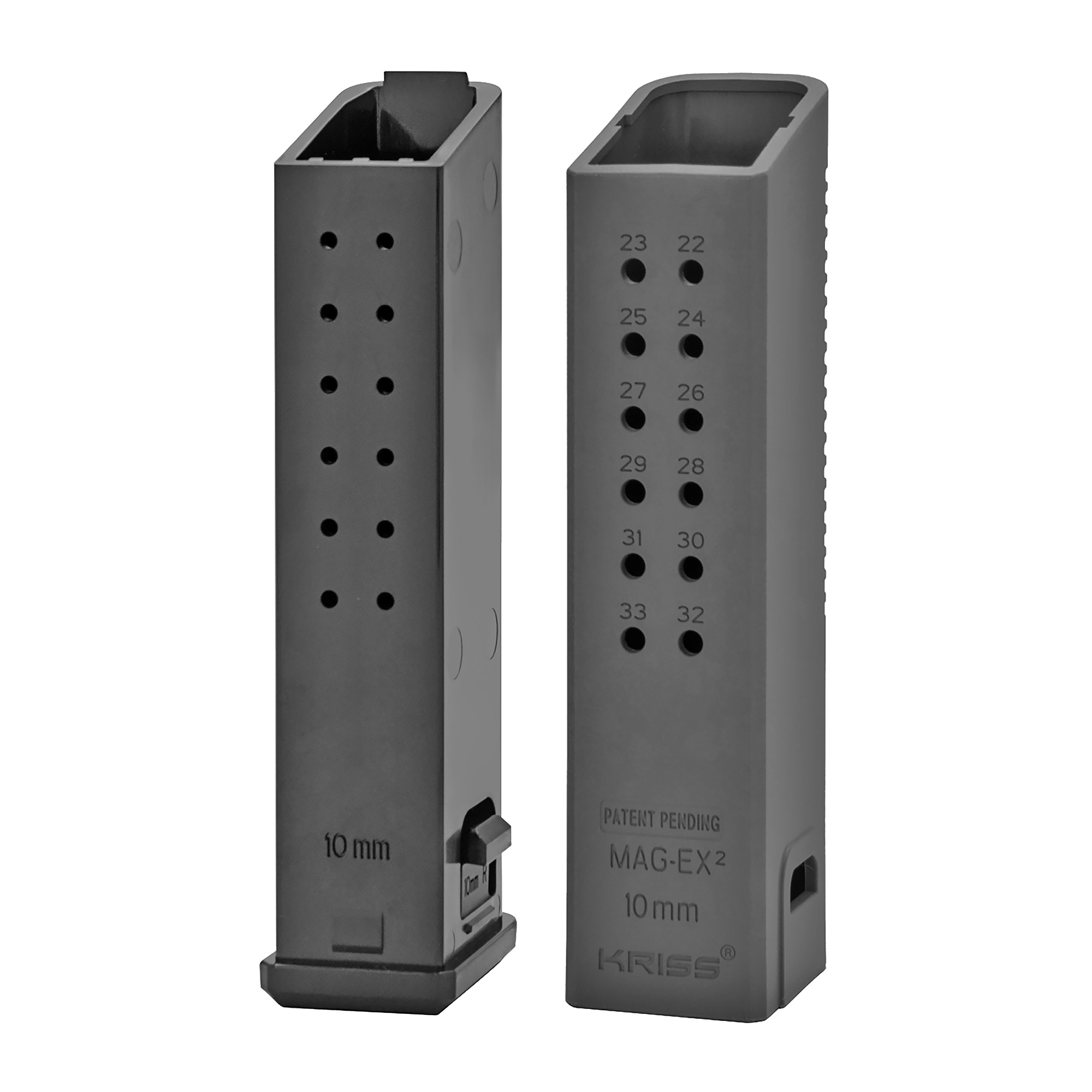 Kriss Vector Mag-Ex2 Glock Magazine 10mm 33rd Extension – Black – 3 Pack