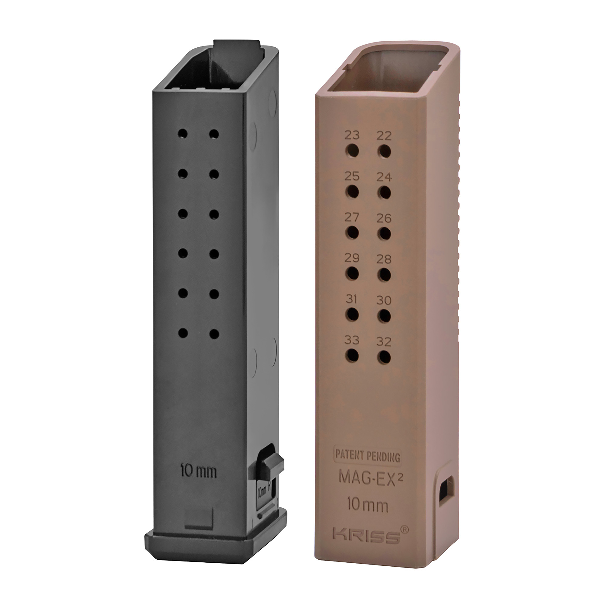 Kriss Vector Mag-Ex2 Glock Magazine 10mm 33rd Extension – FDE – 3 Pack