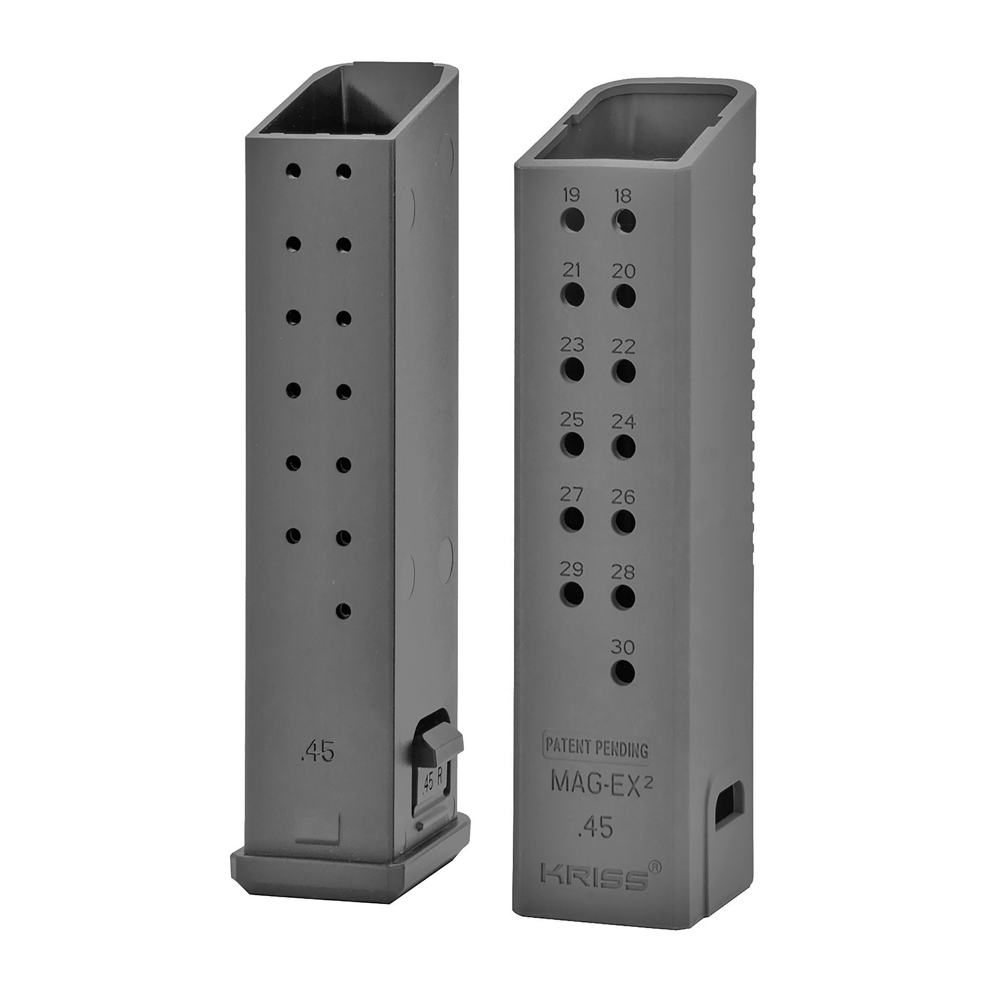 Kriss Vector Mag-Ex2 Glock Magazine 45 ACP 30rd Extension – Black – 3 Pack