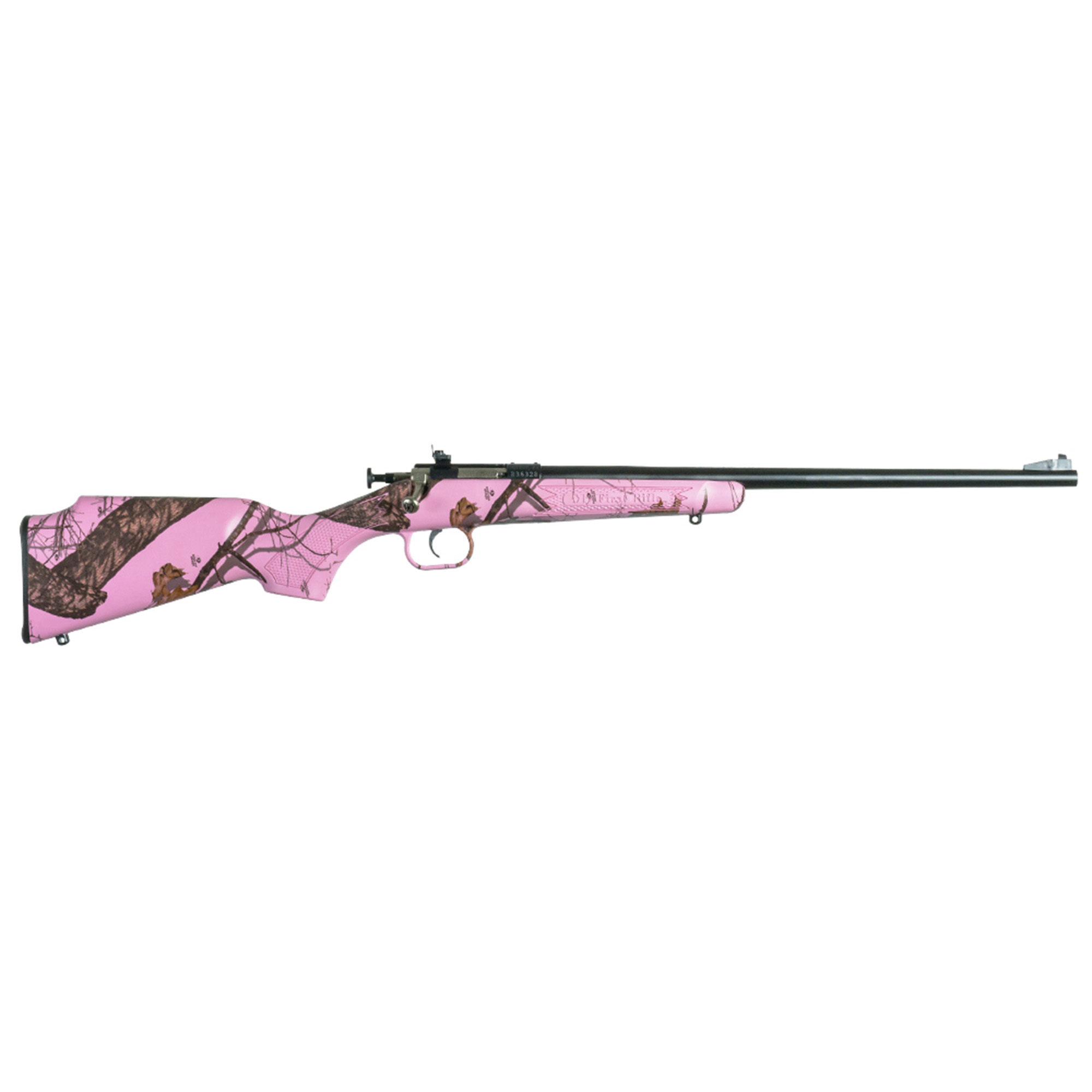 Keystone Crickett Gen2 Compact 16.125″ 22 LR Single Shot Adjustable Sights – Mossy Oak Pink Blaze