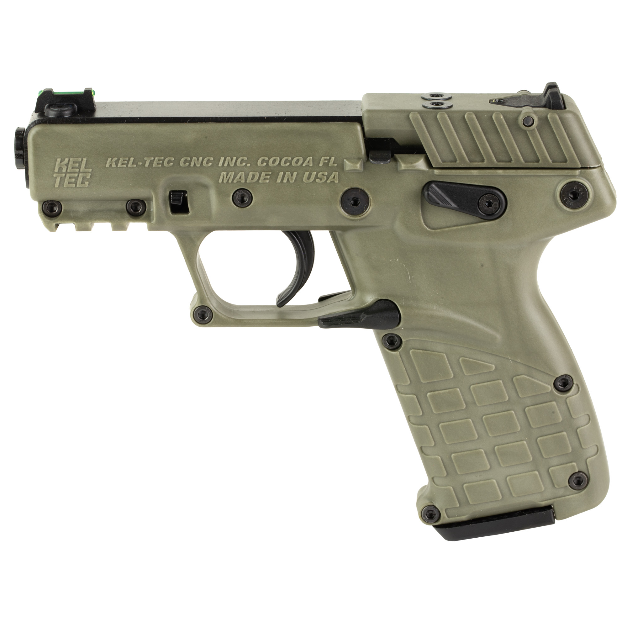 Kel-Tec P17 Single Action 3.8″ 22 LR 10rd Fiber Optic – Olive Drab Green