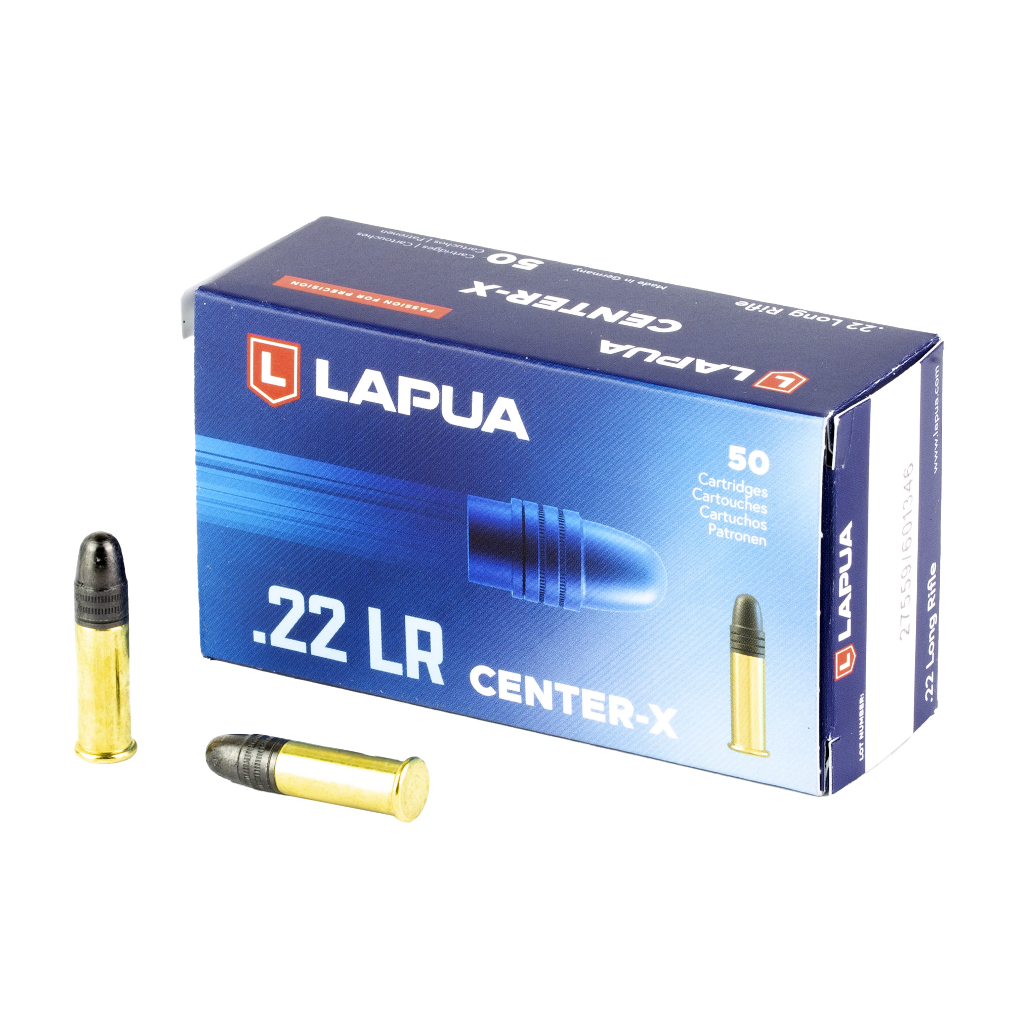 Lapua Center-X 22 LR 40gr Lead Round Nose – 50rd