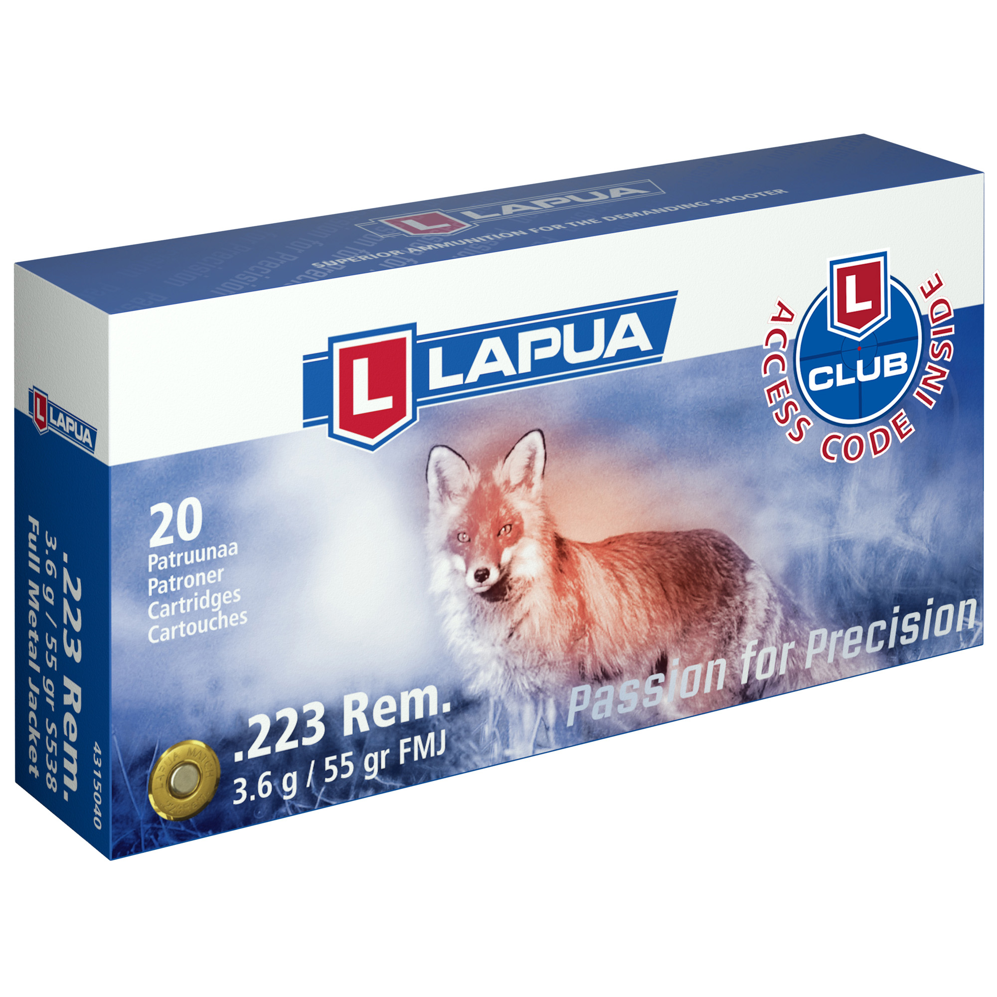 Lapua Full Metal Jacket 223 Remington 55gr – 20rd