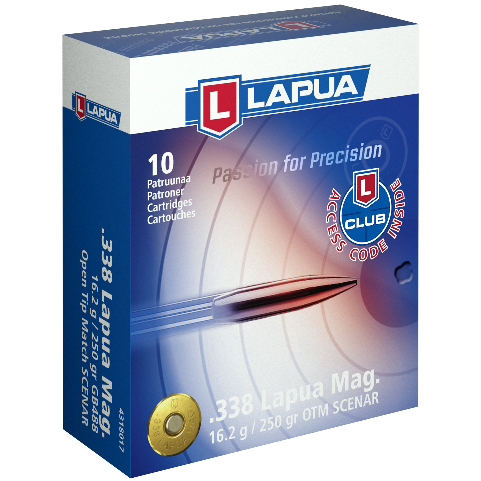 Lapua Scenar 338 Lapua 250gr Open Tip Match – 10rd