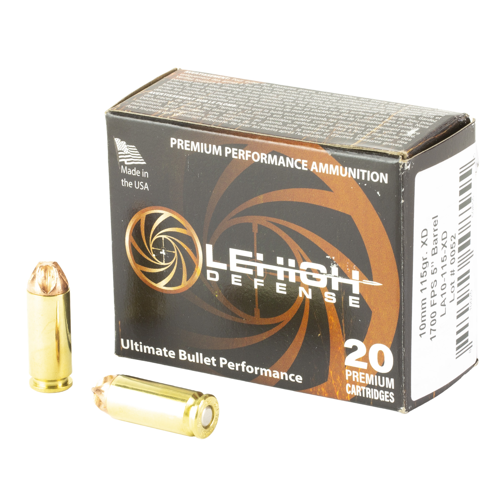 Lehigh Defense Xtreme Defense 10mm 115gr Fluid Transfer Monolithic – 20rd