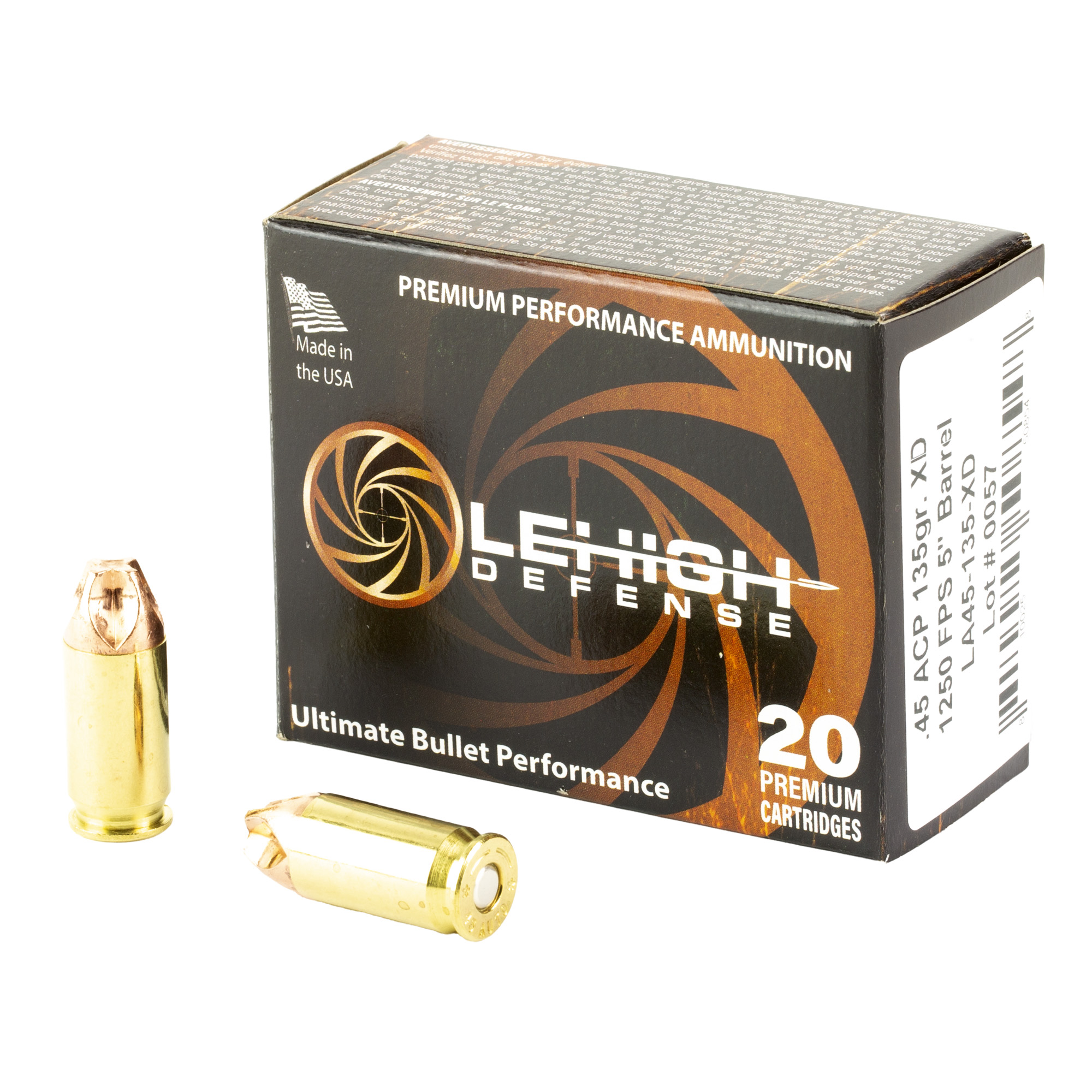 Lehigh Defense Xtreme Defense 45 ACP 135gr Fluid Transfer Monolithic – 20rd